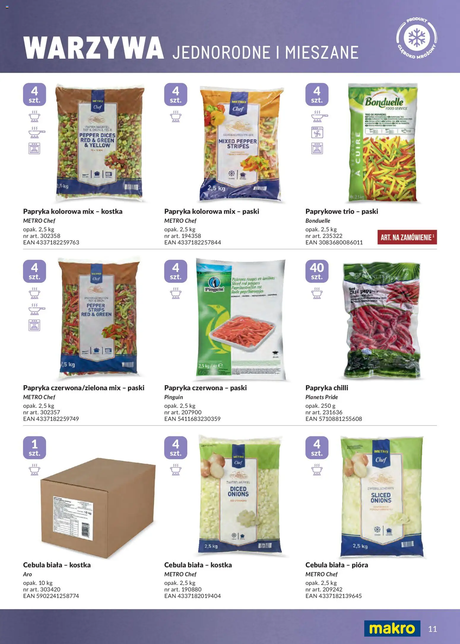 Makro gazetka - Mrożonki od 01.05.2026 | Strona: 11 | Produkty: Papryka, Papryka czerwona, Warzywa