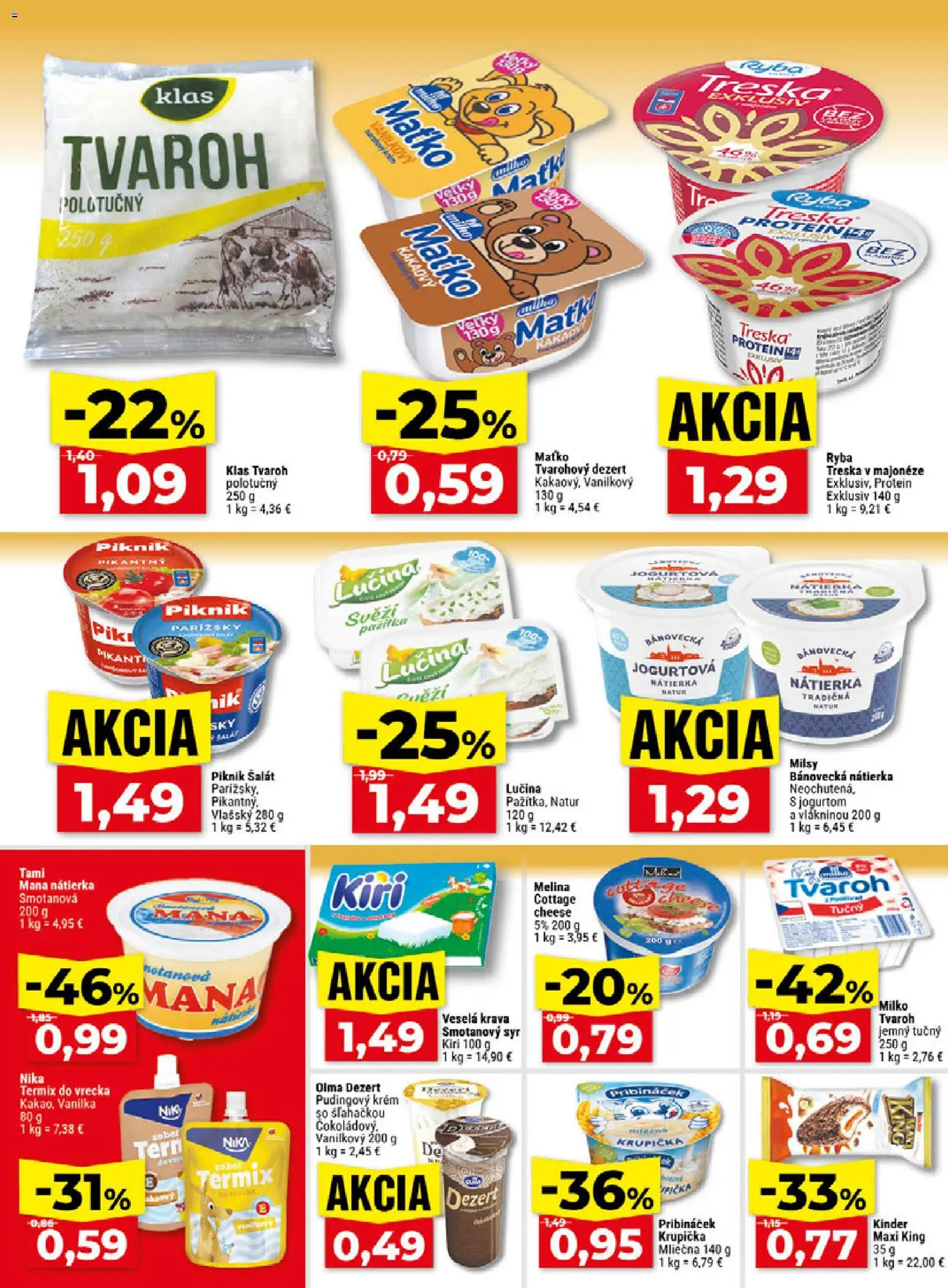 Nové Klas akcie – leták je platný od 21.09.2026 | Strana: 10 | Produkty: Krém, Tvaroh, Dezert, Treska