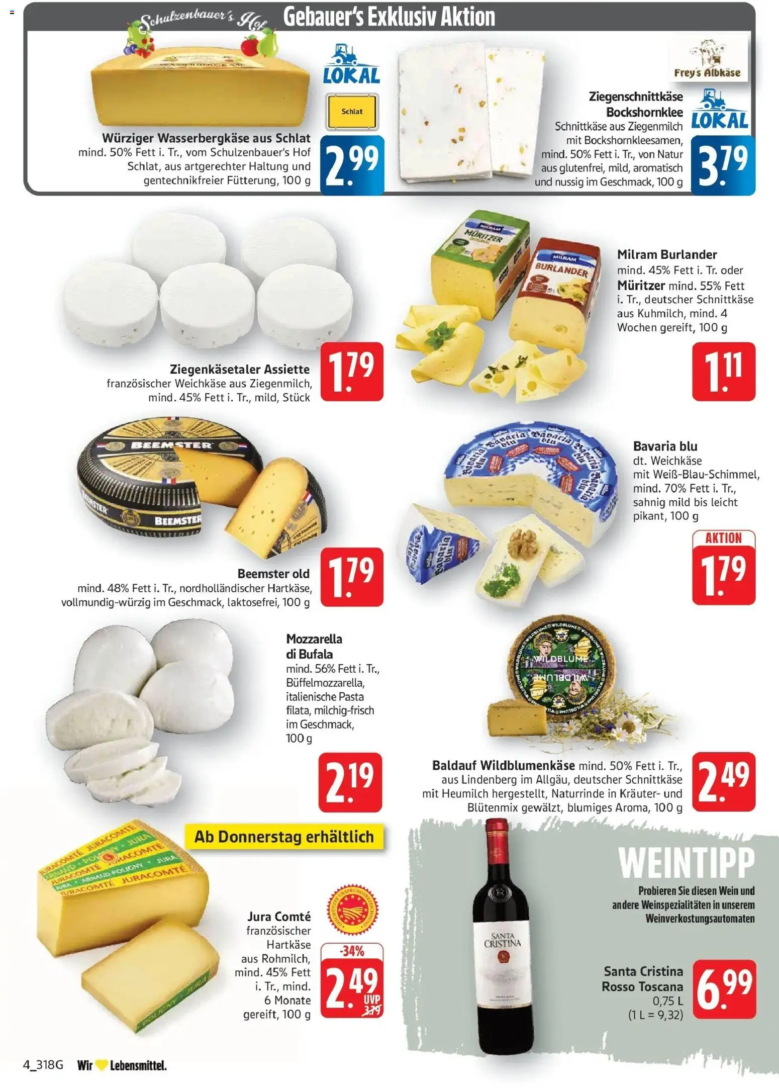 Edeka Prospekt Eislingen (ab 17.08.2026) » Angebote Online | Seite: 4 | Produkte: Mozzarella, Milram, Pasta, Wein