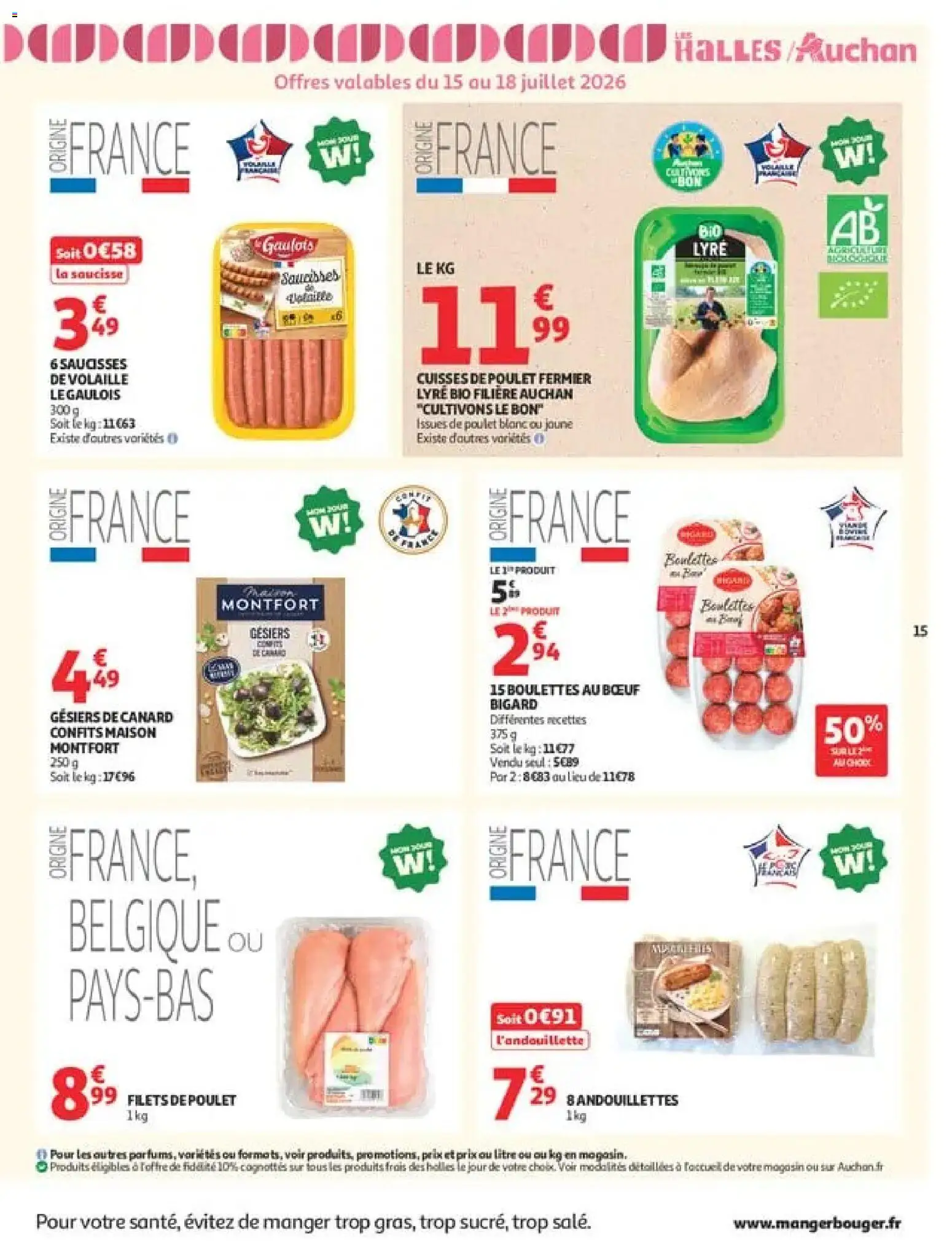 {H1} | Page: 15 | Produits: Cuisses de poulet, Volaille, Saucisse