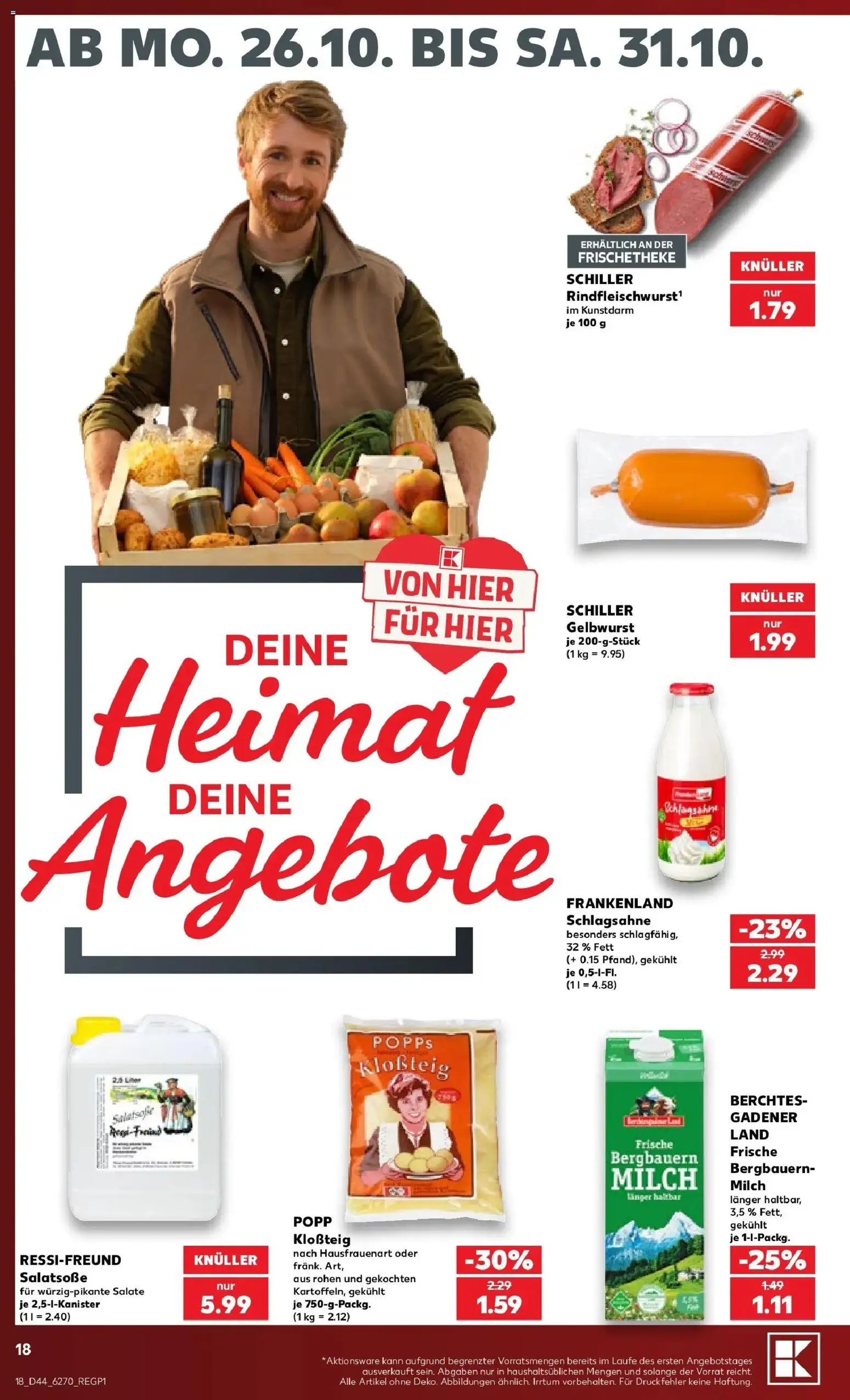 Prospekt Kaufland ab 26.10.2026 » Angebote Online zum Blättern | Seite: 22 | Produkte: Schlagsahne, Milch