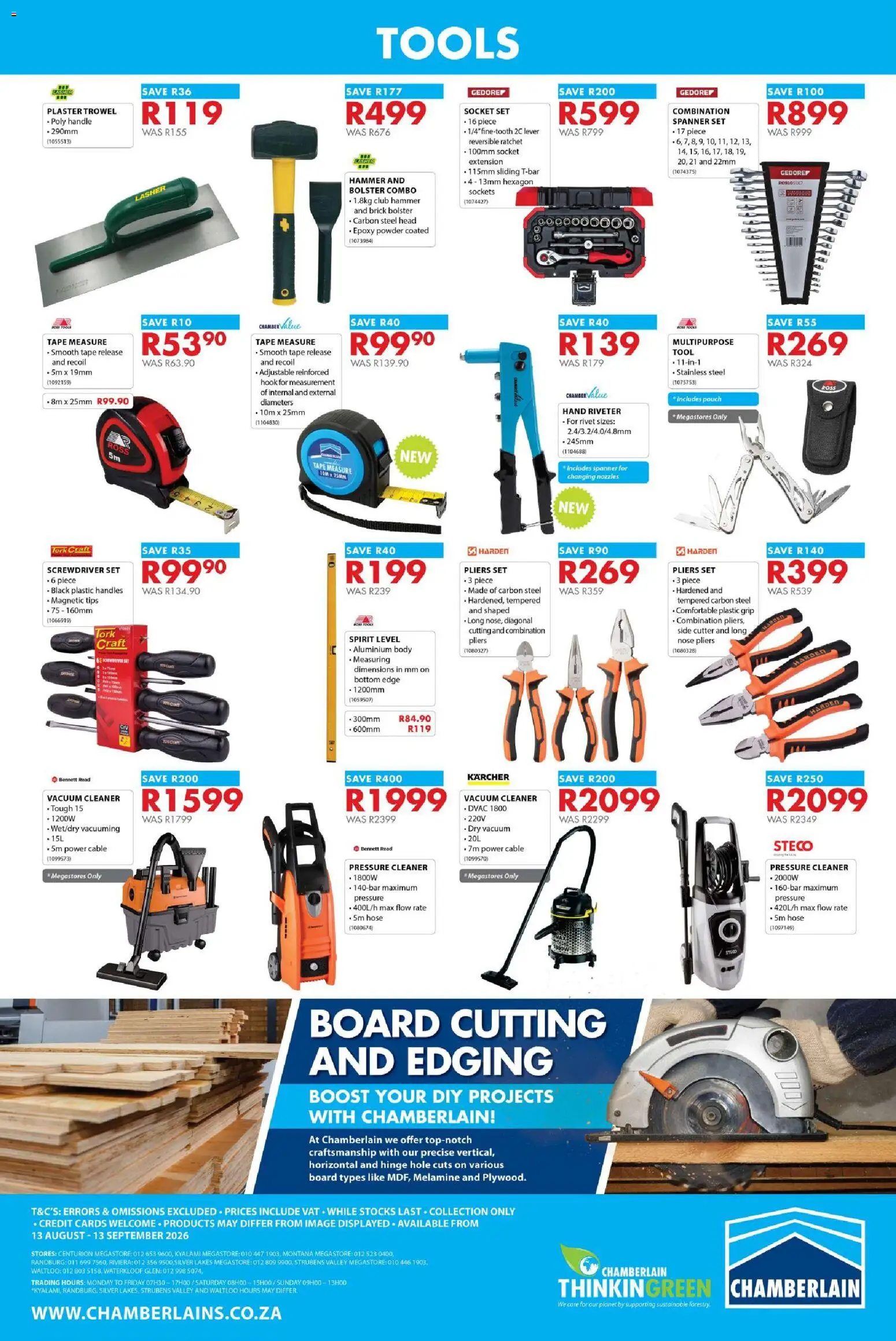 New Chamberlain catalogue – valid from 13/08/2026 | Page: 16 | Products: Socket set, Socket, Powder, Tape measure