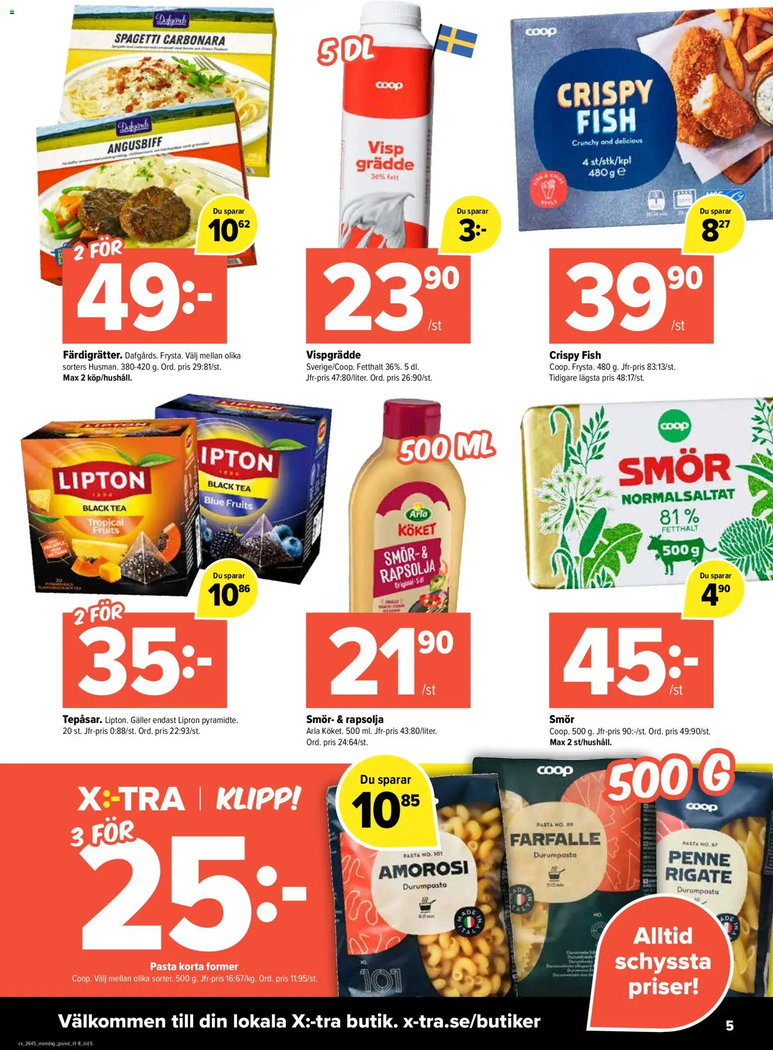 Coop X:-TRA reklamblad aktuell från 02/11/2026 | Sida: 5 | Produkter: Visp, Galler, Smör, Vispgrädde