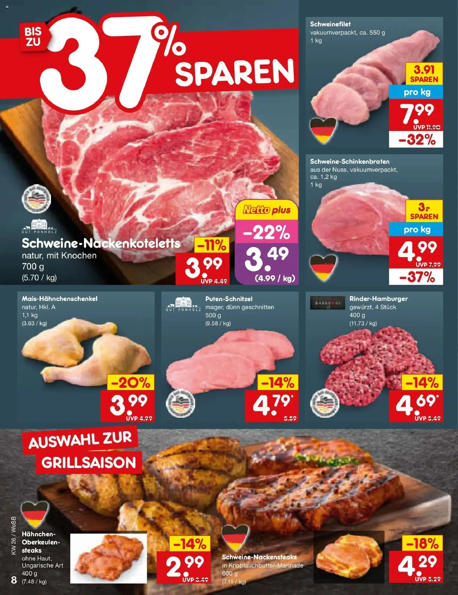 Netto Marken-Discount Prospekt Mannheim – gültig ab 22.06.2026 | Seite: 10 | Produkte: Hahnchen, Schweinefilet, Putenschnitzel