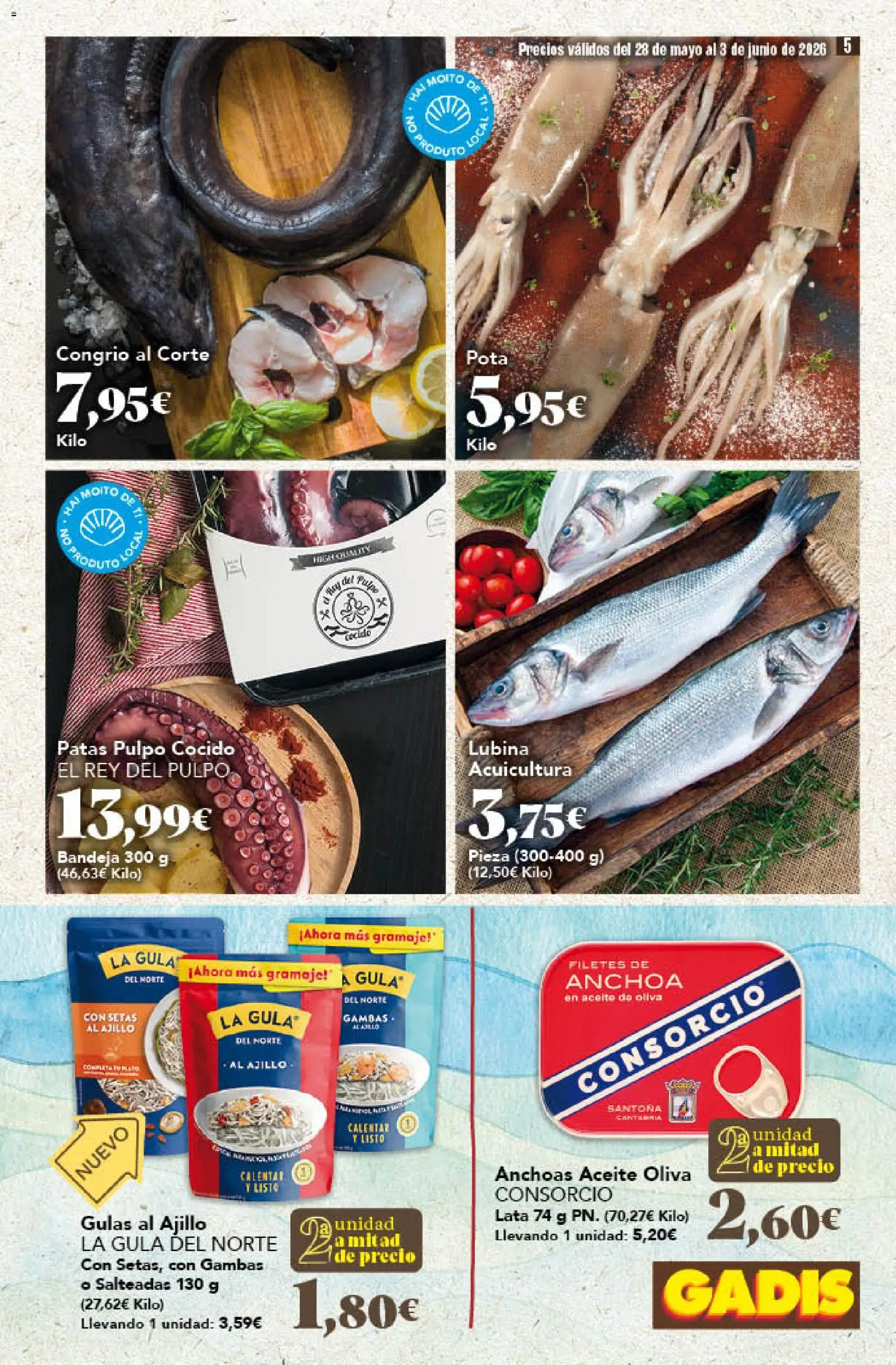 Gadis folleto │ válido desde el 28.05.2026 | Página: 5 | Productos: Aceite, Aceite de oliva, Anchoa, Bandeja