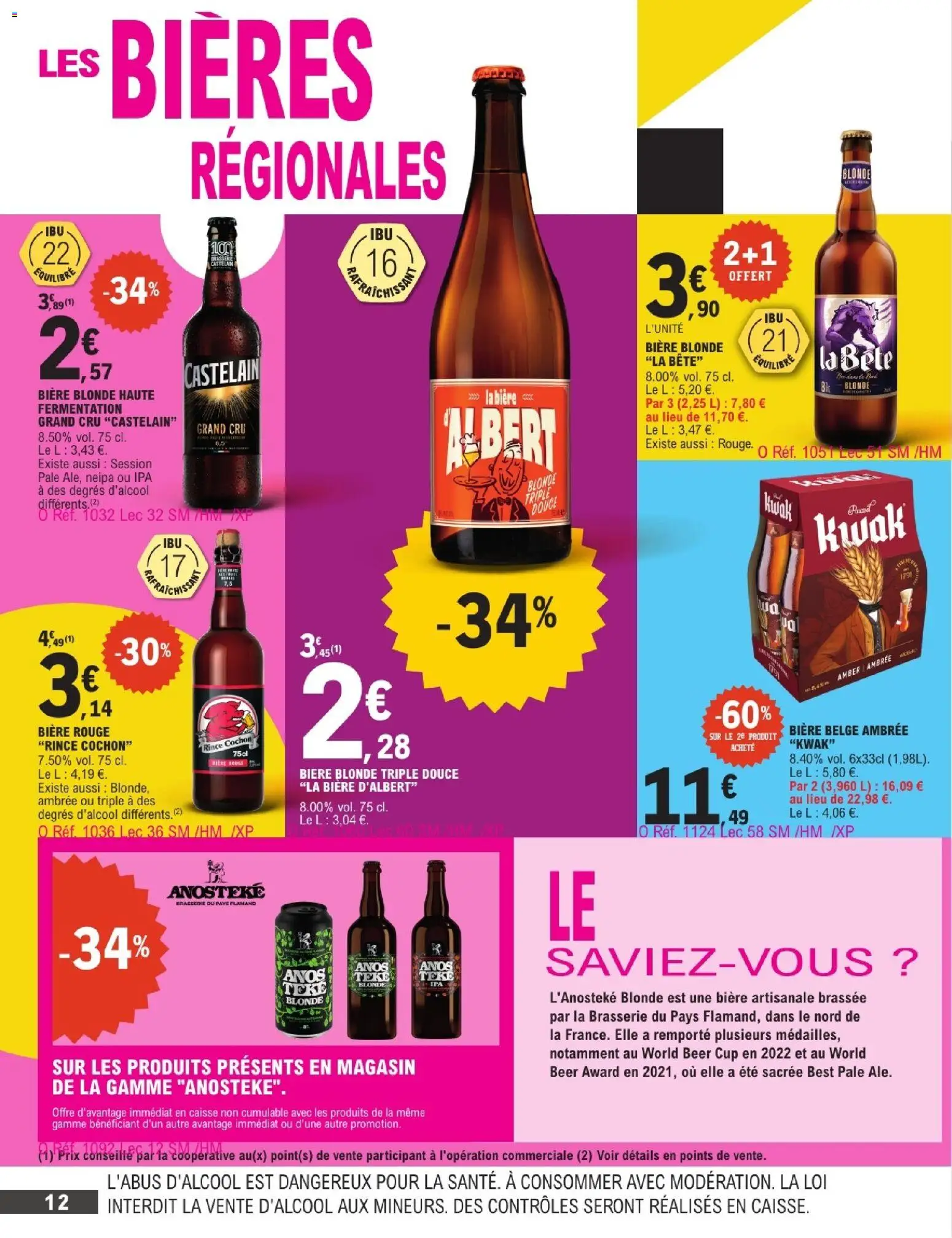 {H1} | Page: 12 | Produits: Bière blonde, Bière, Bière belge