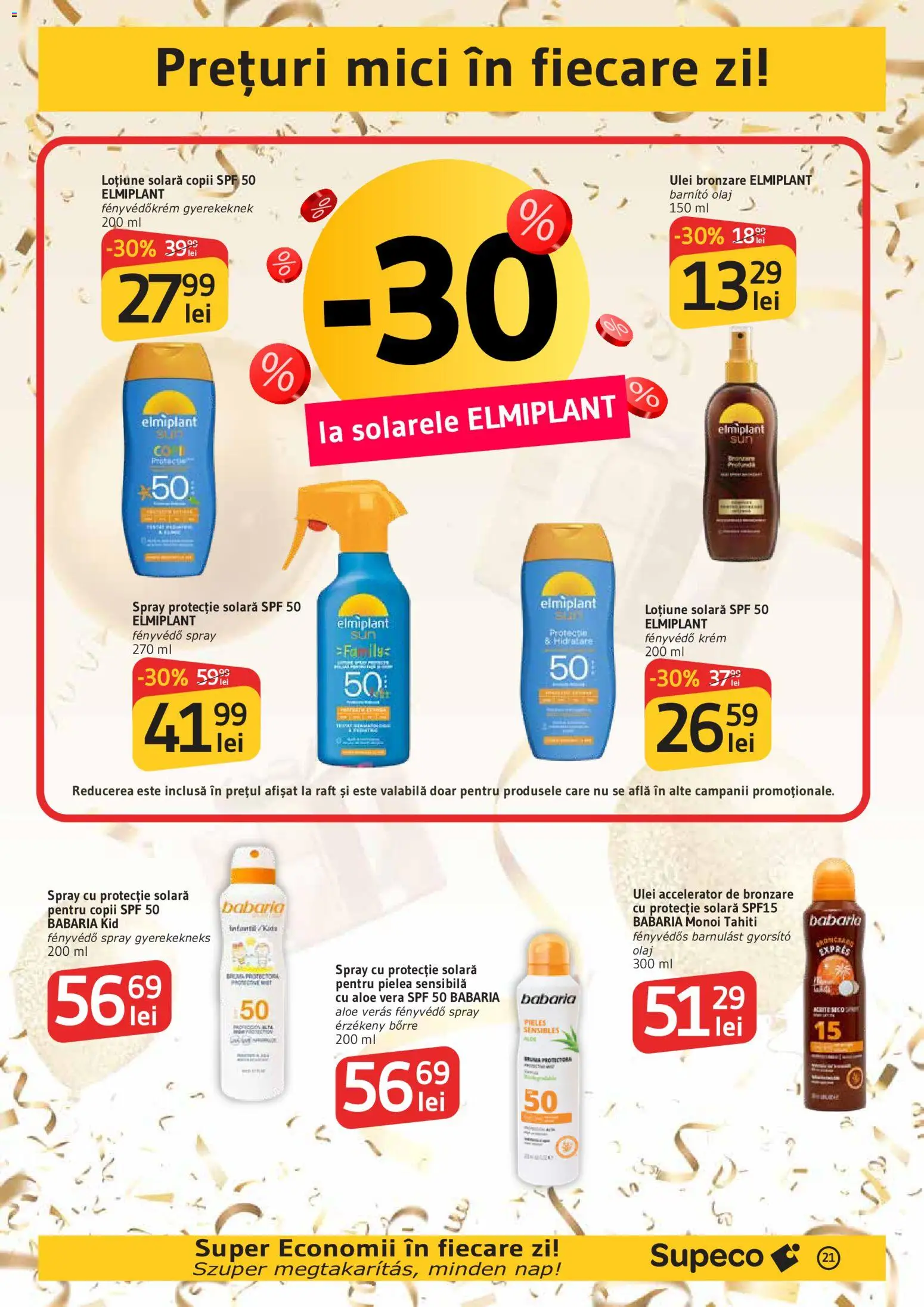 Noul catalog Supeco – valabil de la 03.09.2026 | Pagină: 21 | Produse: Aloe vera, Solara, Mici, Protecție solară