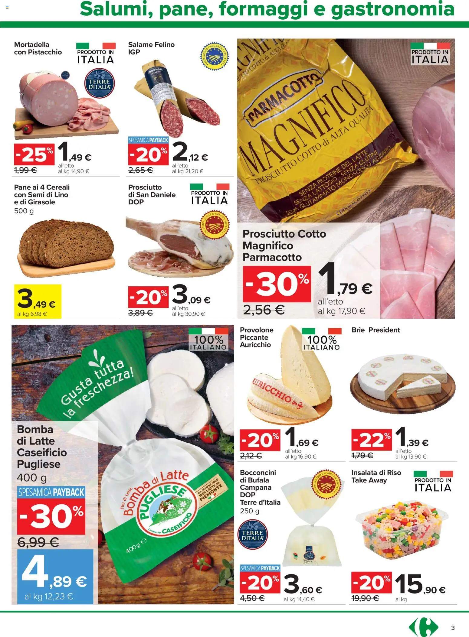 Volantino Carrefour del 30/07/2026 | Pagina: 3 | Prodotti: Salame, Cereali, Insalata, Insalata di riso