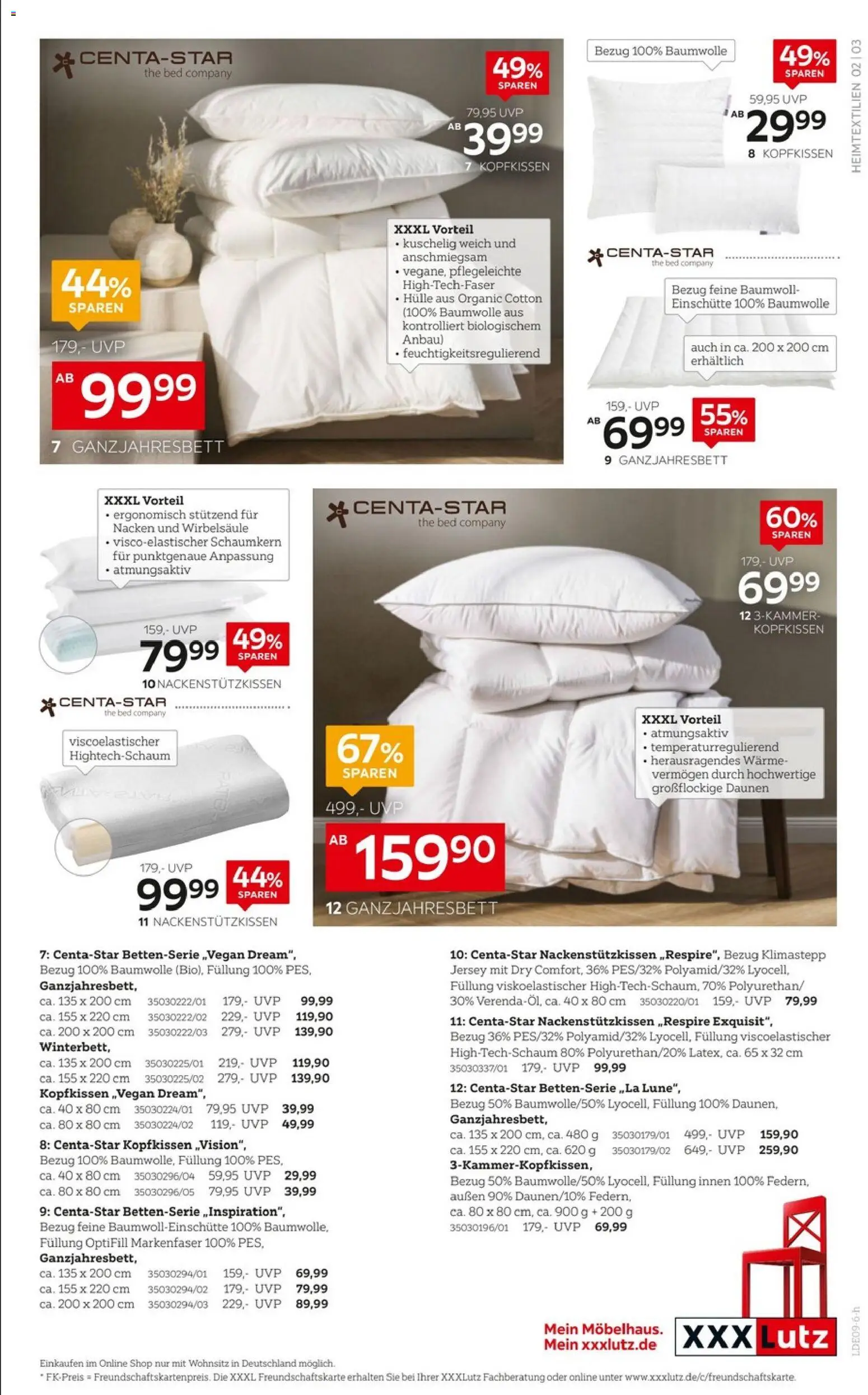 XXXLutz Bis zu 67% sparen – gültig ab 29.08.2026 | Seite: 3 | Produkte: Hülle, Kopfkissen