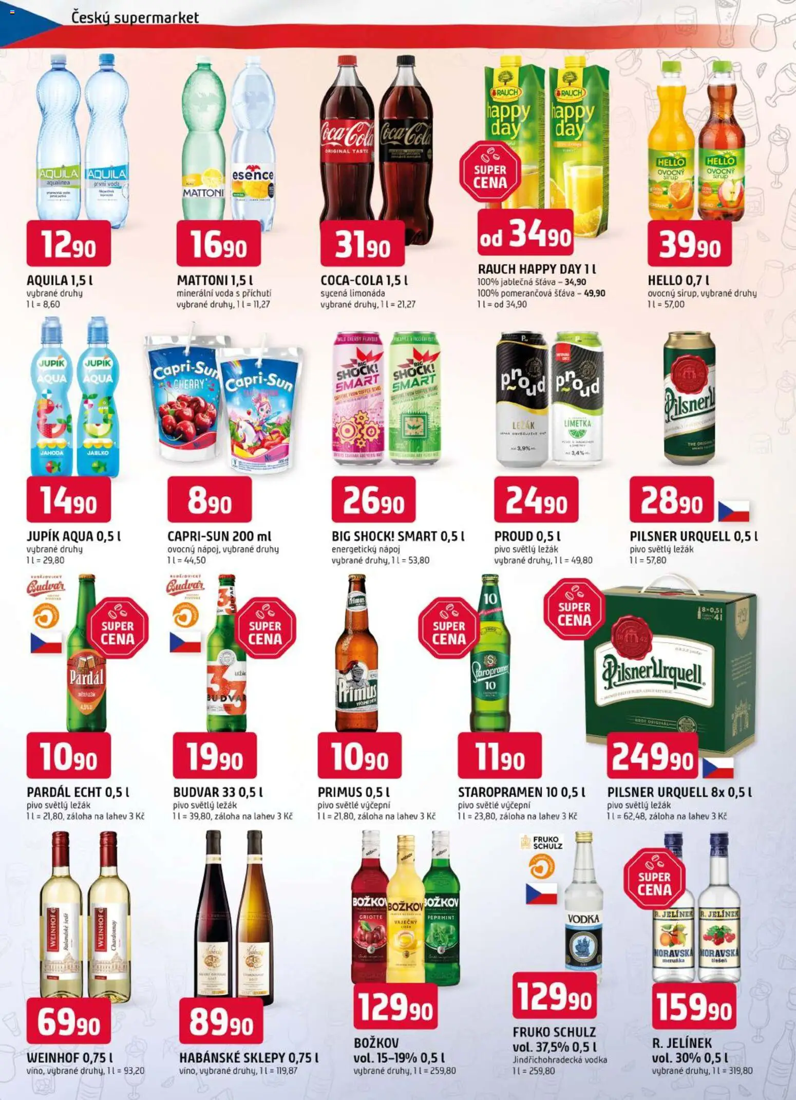 Trefa leták od 20.05.2026 | Strana: 10 | Produkty: Limonáda, Vodka, Pilsner Urquell, Budvar 33