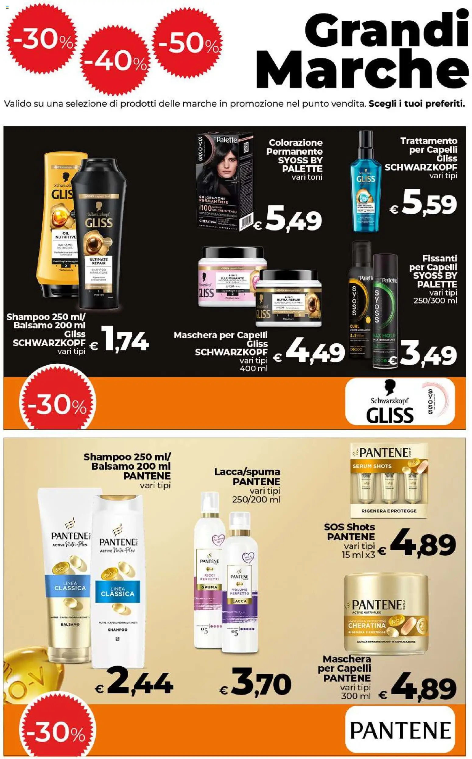 Volantino Ipercoop del 11/09/2026 | Pagina: 18 | Prodotti: Shampoo, Balsamo, Maschera per capelli, Lacca