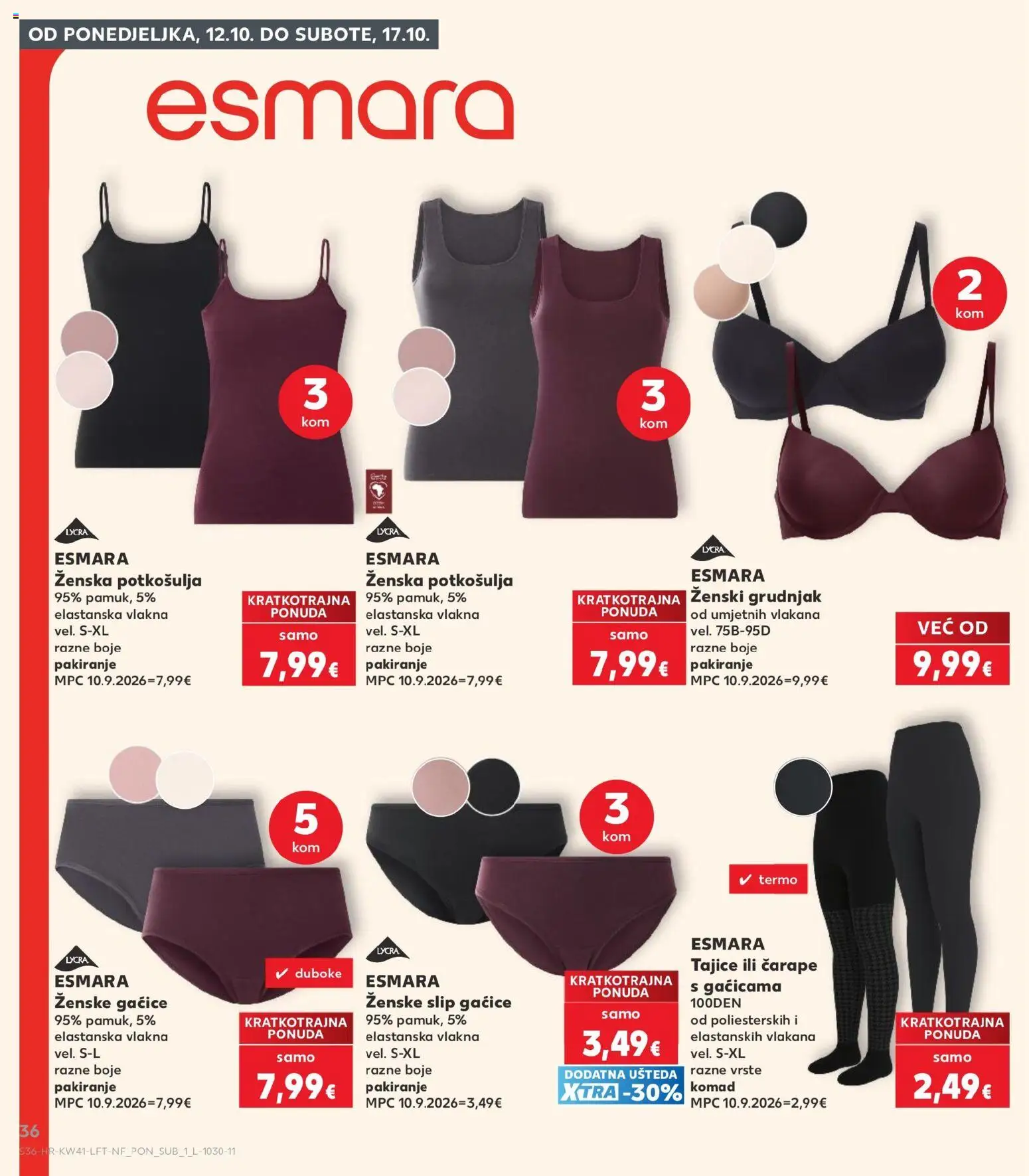 Kaufland katalog | vrijedi od 07.10.2026 | Stranica: 36 | Proizvodi: Gaćice, Grudnjak, Tajice, Ženske gaćice