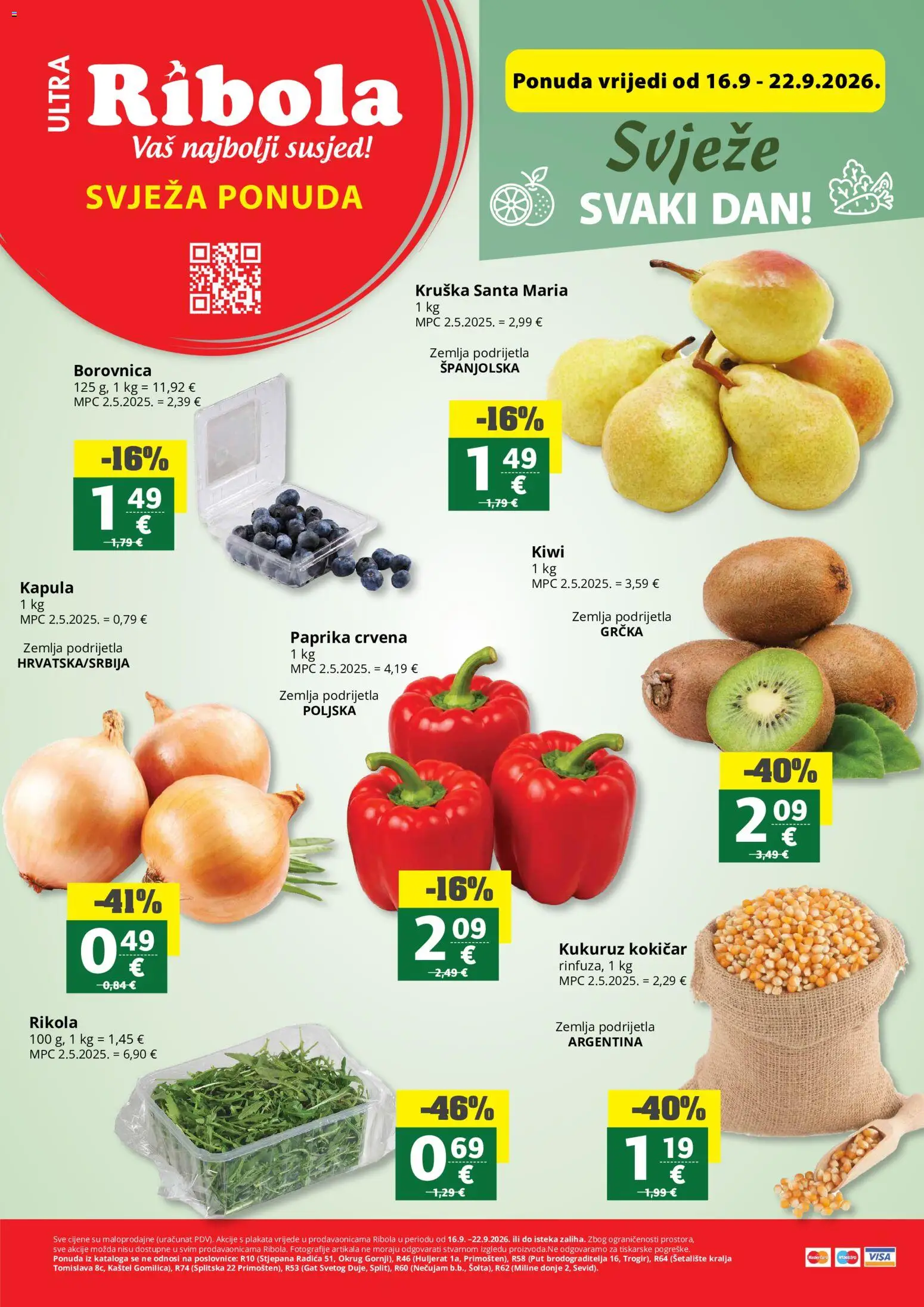 Ribola katalog | vrijedi od 16.09.2026 | Stranica: 1 | Proizvodi: Zemlja, Kukuruz, Borovnica, Kruška