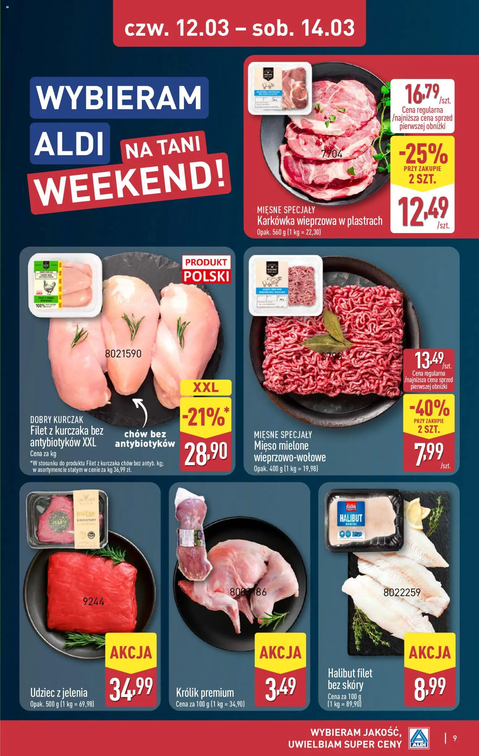 Aldi Polsko leták - Oferta weekendowa od 12.03.2026 | Strana: 9 | Produkty: Halibut, Filet