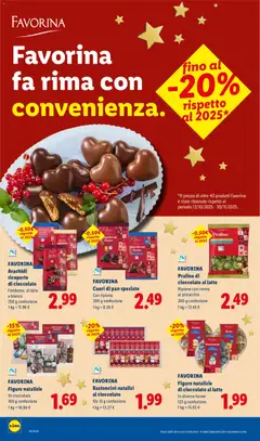 Anteprima del volantino FAVORINA Figure natalizie di cioccolato al latte, Figure natalizie di cioccolato al latte In diverse forme valido a partire dal 29/10/2026 | Pagina: 24