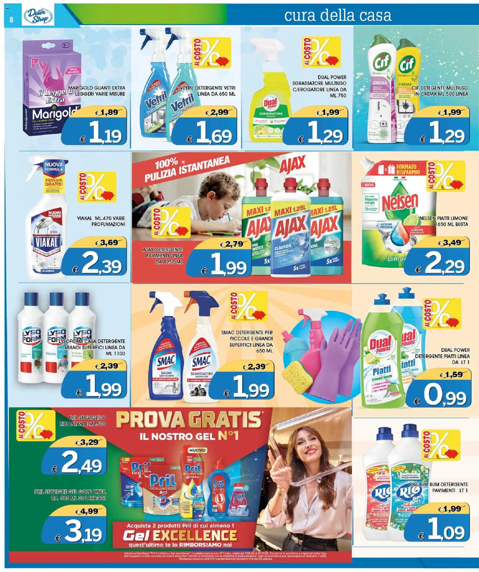 Volantino Deter Shop del 01.06.2026 | Pagina: 8 | Prodotti: Detergente, Sgrassatore, Guanti, Profumo