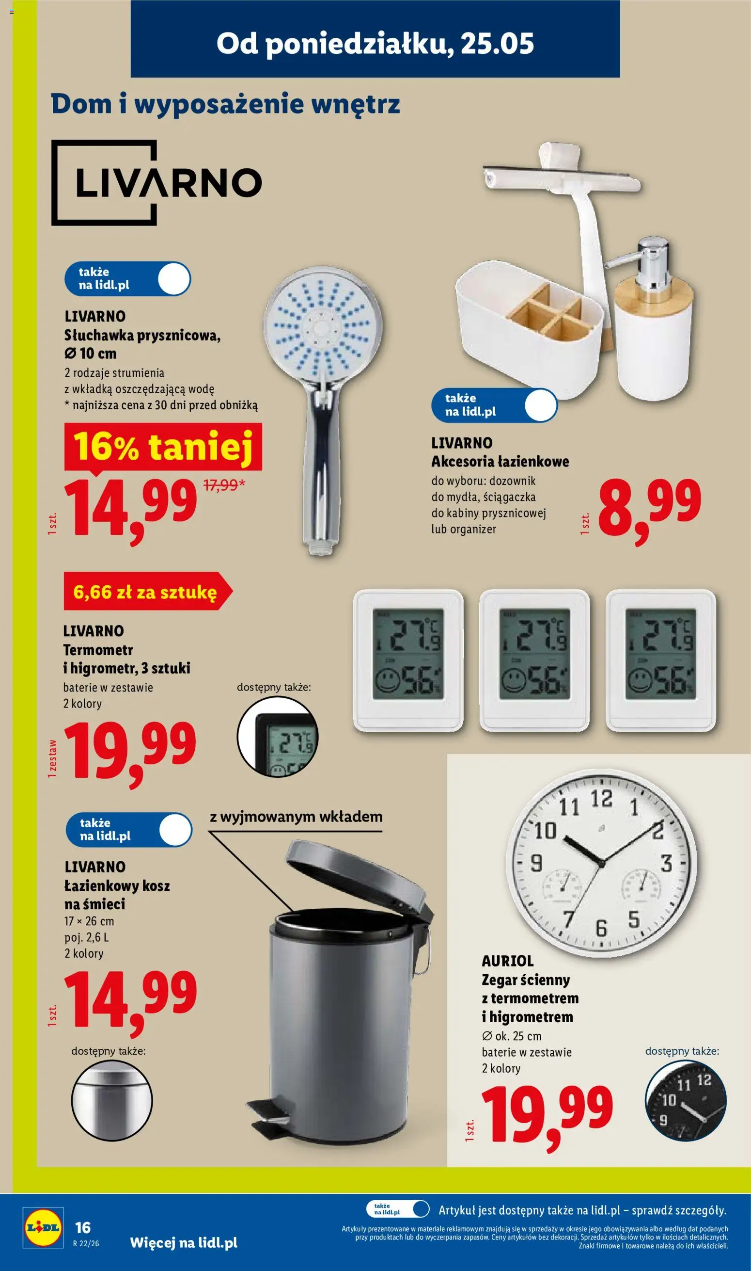 Lidl Katalog od 25.05.2026 | Strona: 20 | Produkty: Termometr, Baterie, Zegar, Kosz
