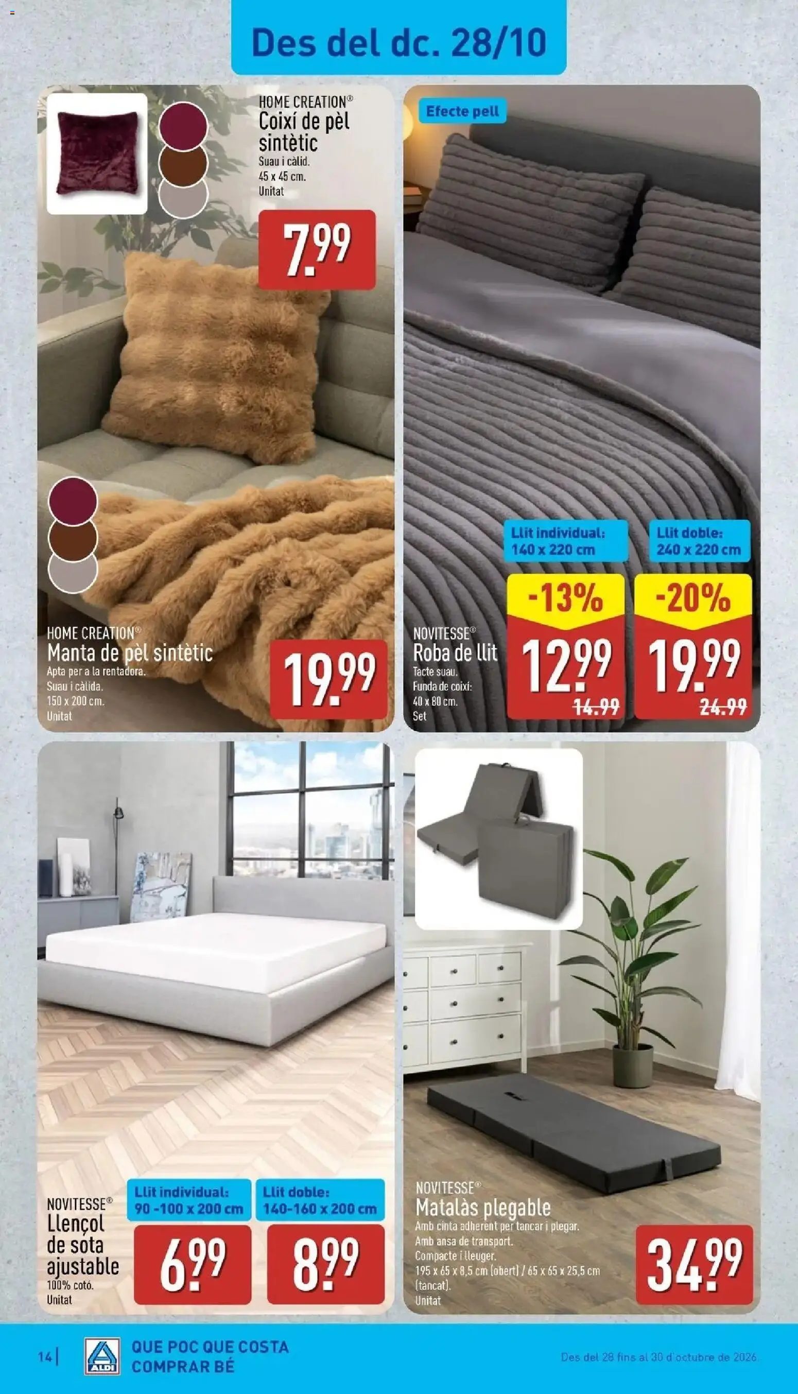 Aldi - Qué poco cuesta comprar bien │ válido desde el 26/10/2026 | Página: 14 | Productos: Manta, Funda