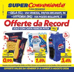 Anteprima del volantino SuperConveniente volantino Gela, Vittoria valido a partire dal 21/08/2026