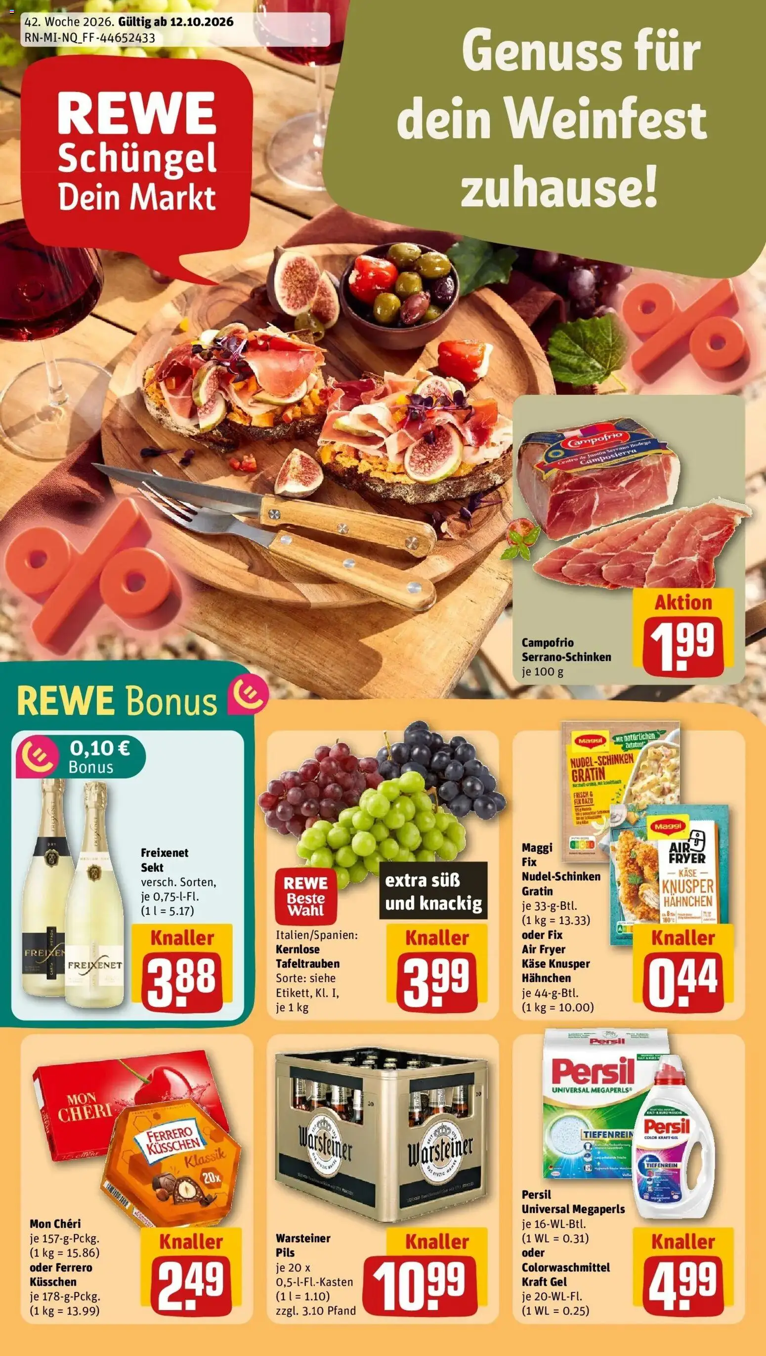 REWE Prospekt ab 12.10.2026 zum Blättern » Angebote | Seite: 1 | Produkte: Maggi, Freixenet, Pils, Persil