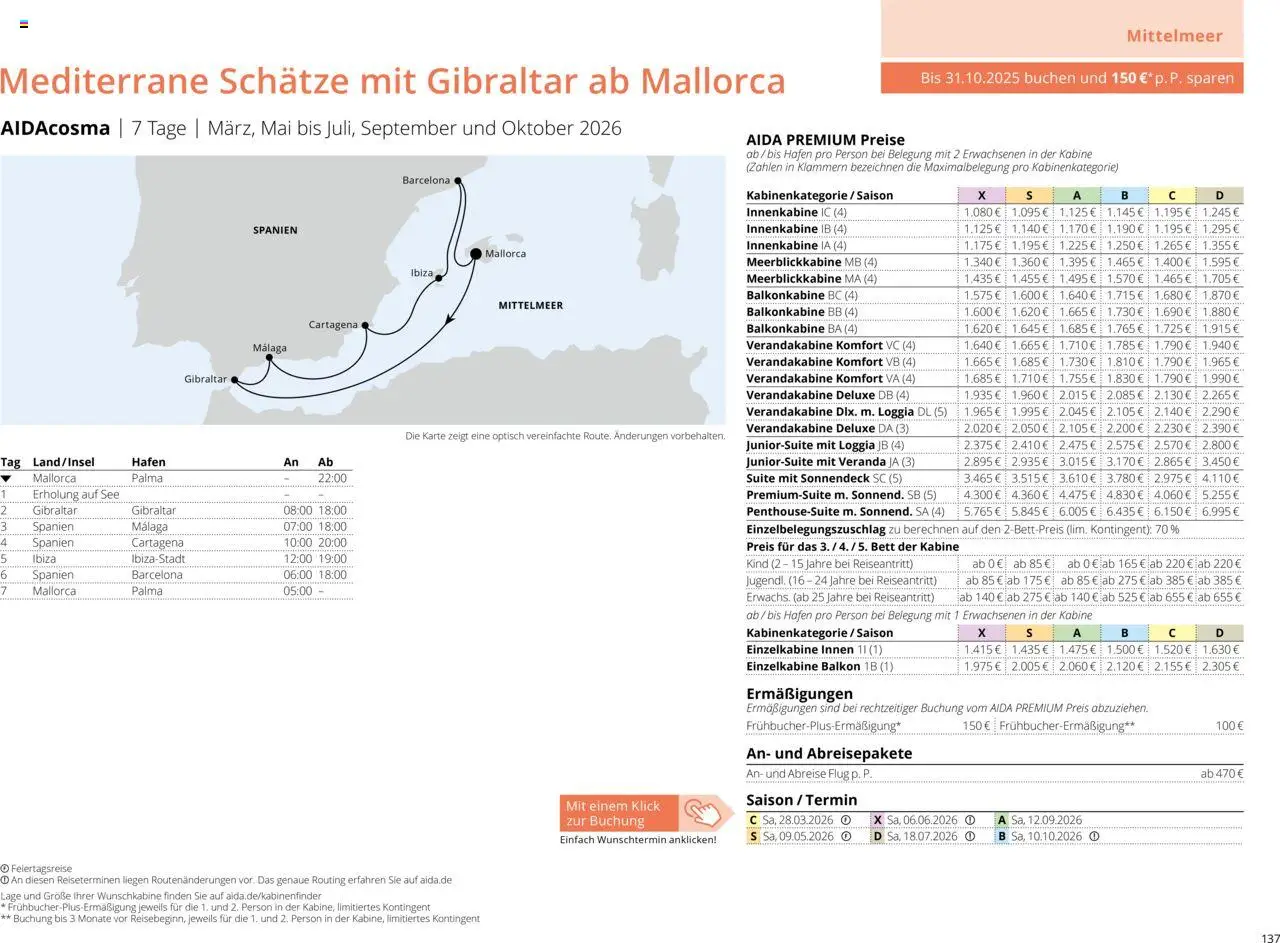 Aida Sommer 2026 – gültig ab 01.03.2026 | Seite: 137 | Produkte: Bett