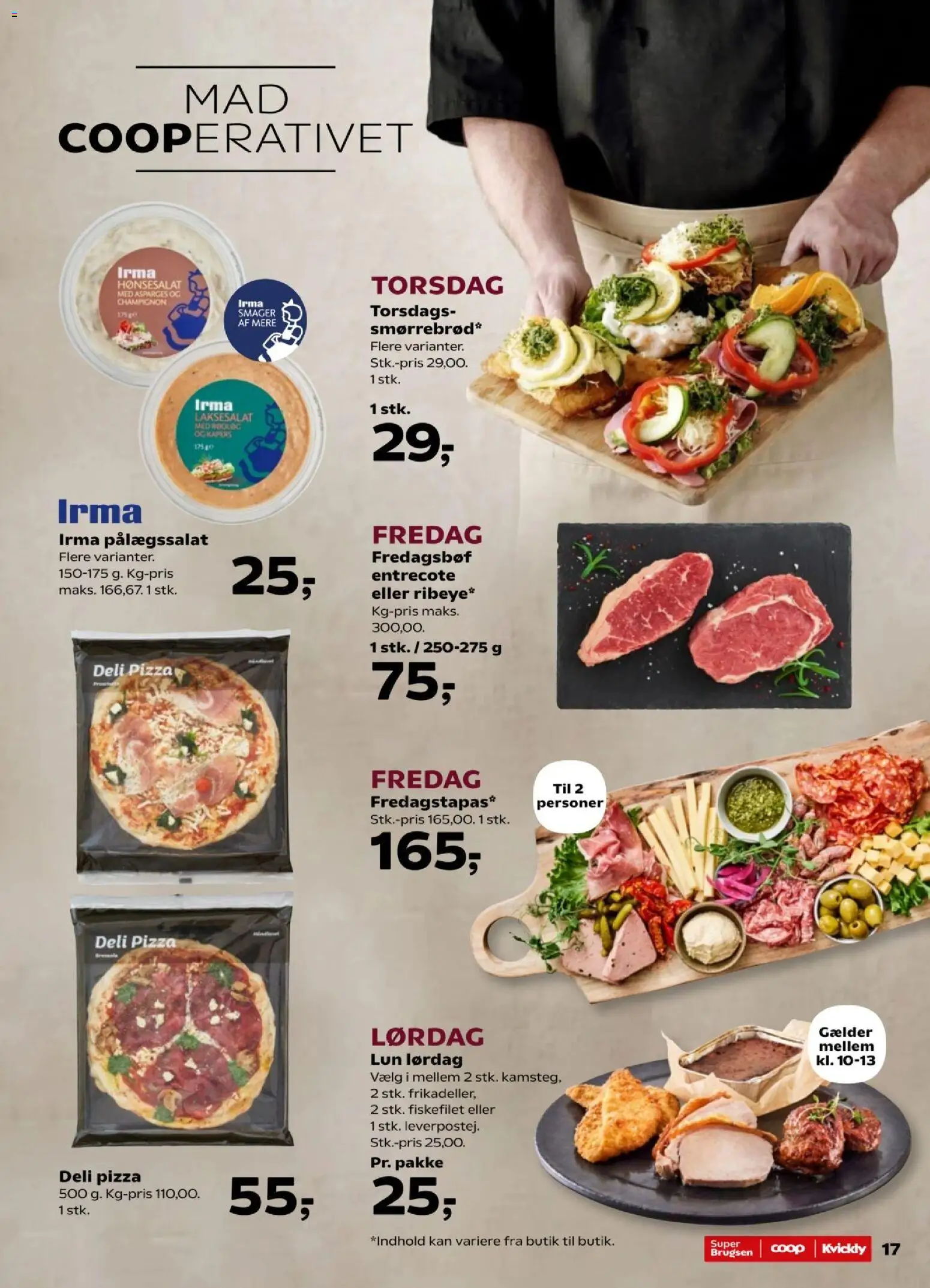 Super Brugsen tilbudsavis – gyldig fra 01/10/2026 | Side: 17 | Produkter: Champignon, Pizza, Entrecote, Asparges