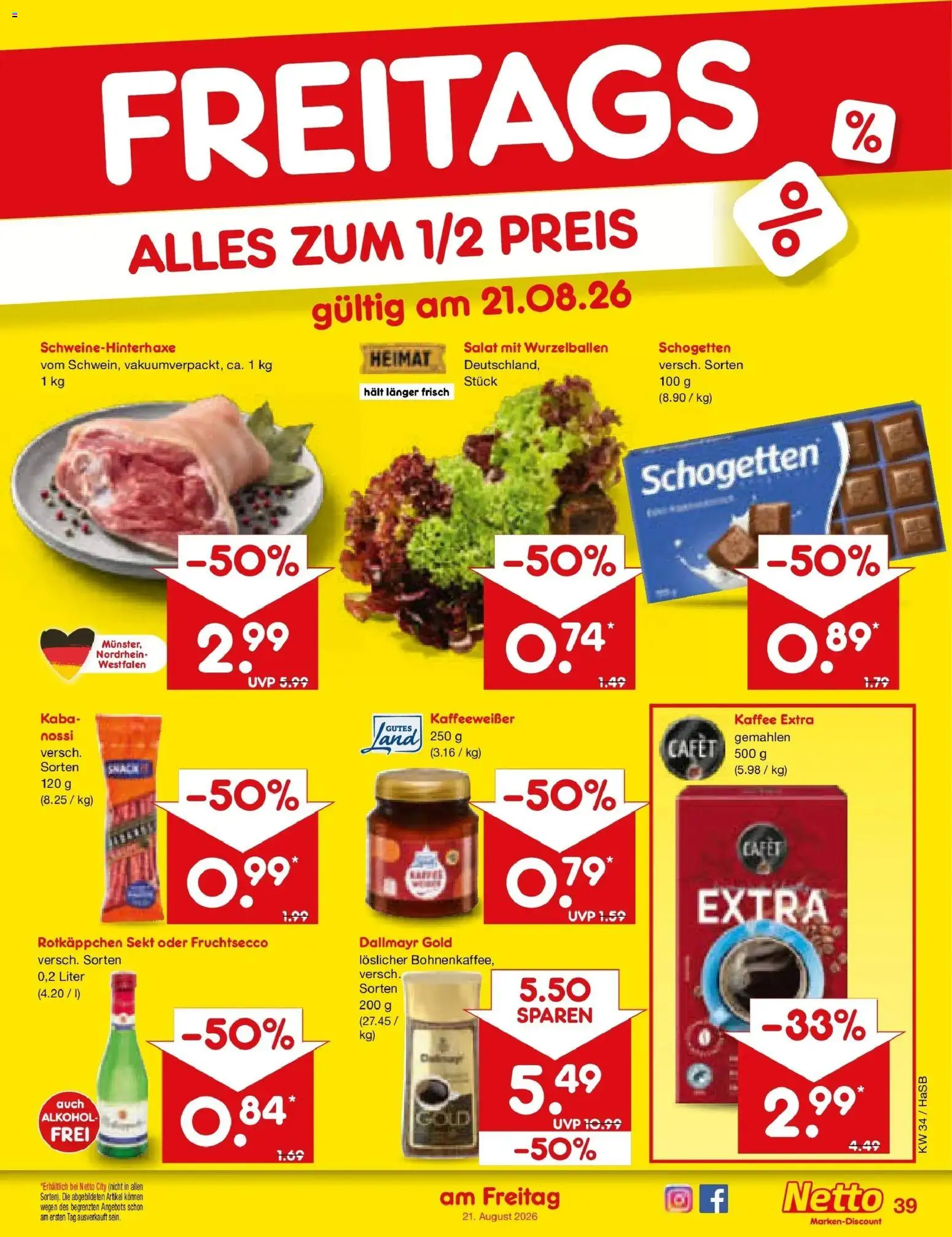 Netto Marken-Discount Prospekt Wuppertal – gültig ab 17.08.2026 | Seite: 61 | Produkte: Rotkappchen sekt, Fruchtsecco, Rotkäppchen, Salat