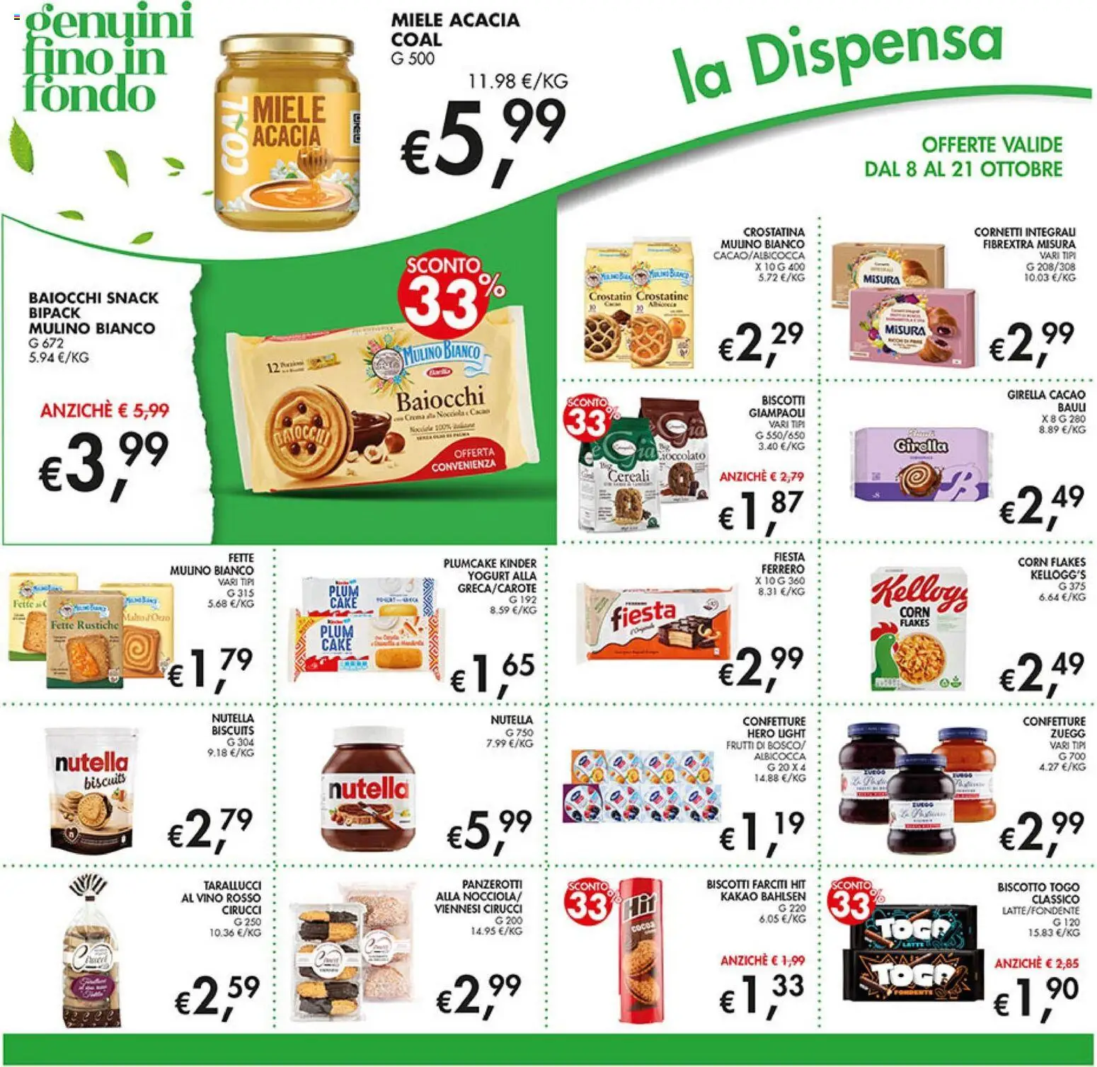 Volantino Coal del 08/10/2026 | Pagina: 14 | Prodotti: Cereali, Biscotti, Nutella, Vino rosso