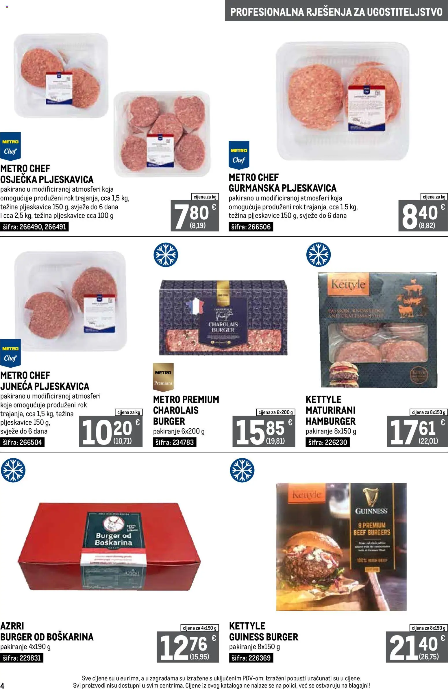 Metro katalog | vrijedi od 01.09.2026 | Stranica: 4 | Proizvodi: Pljeskavice, Hamburger