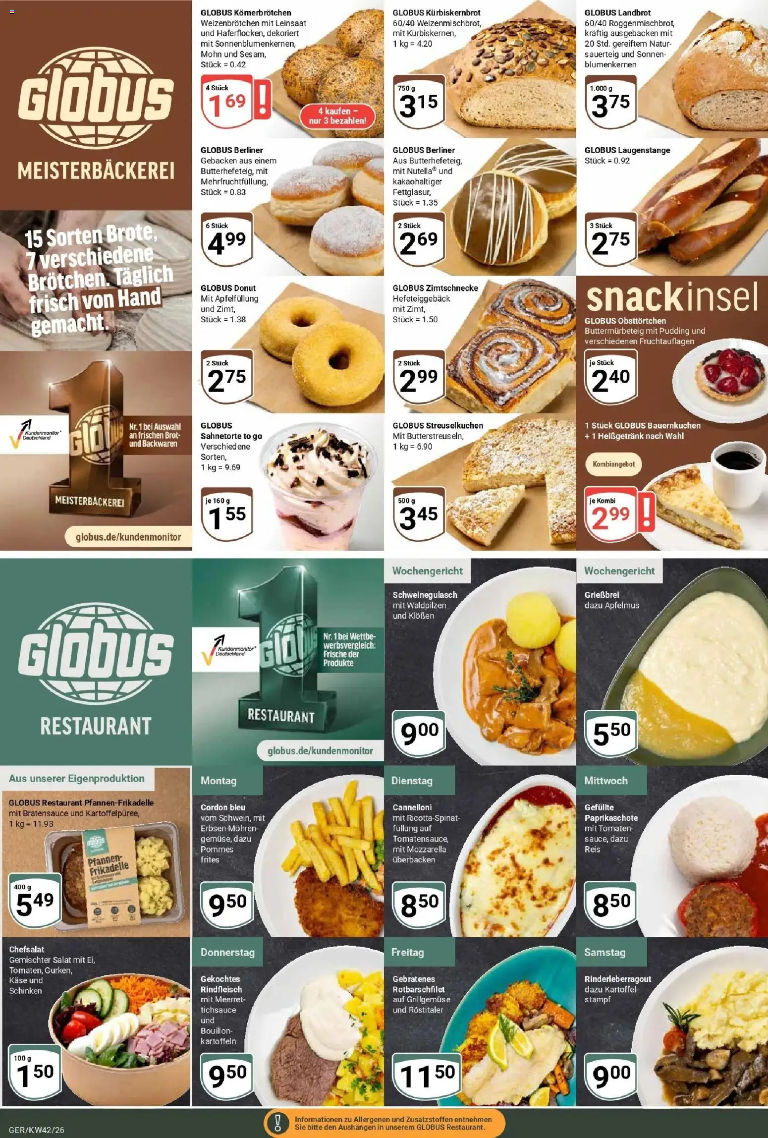 Globus Prospekt Gera (ab 12.10.2026) » Angebote online | Seite: 7 | Produkte: Schweinegulasch, Käse, Tomaten, Apfelmus