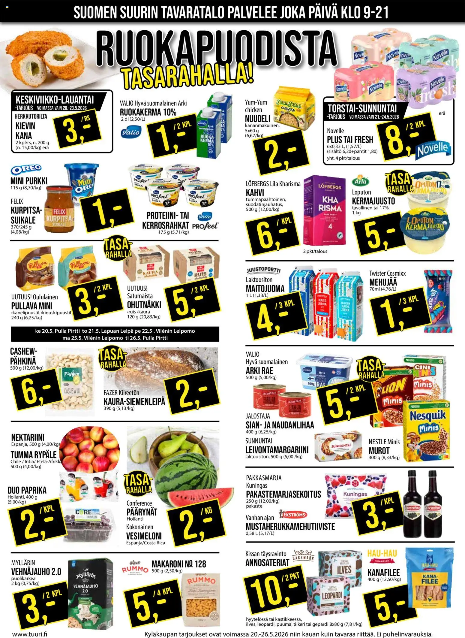 Tuuri tarjoukset – voimassa 20.05.2026 alkaen | Sivu: 8 | Tuotteet: Leipomo, Vehnäjauho, Oreo, Pulla