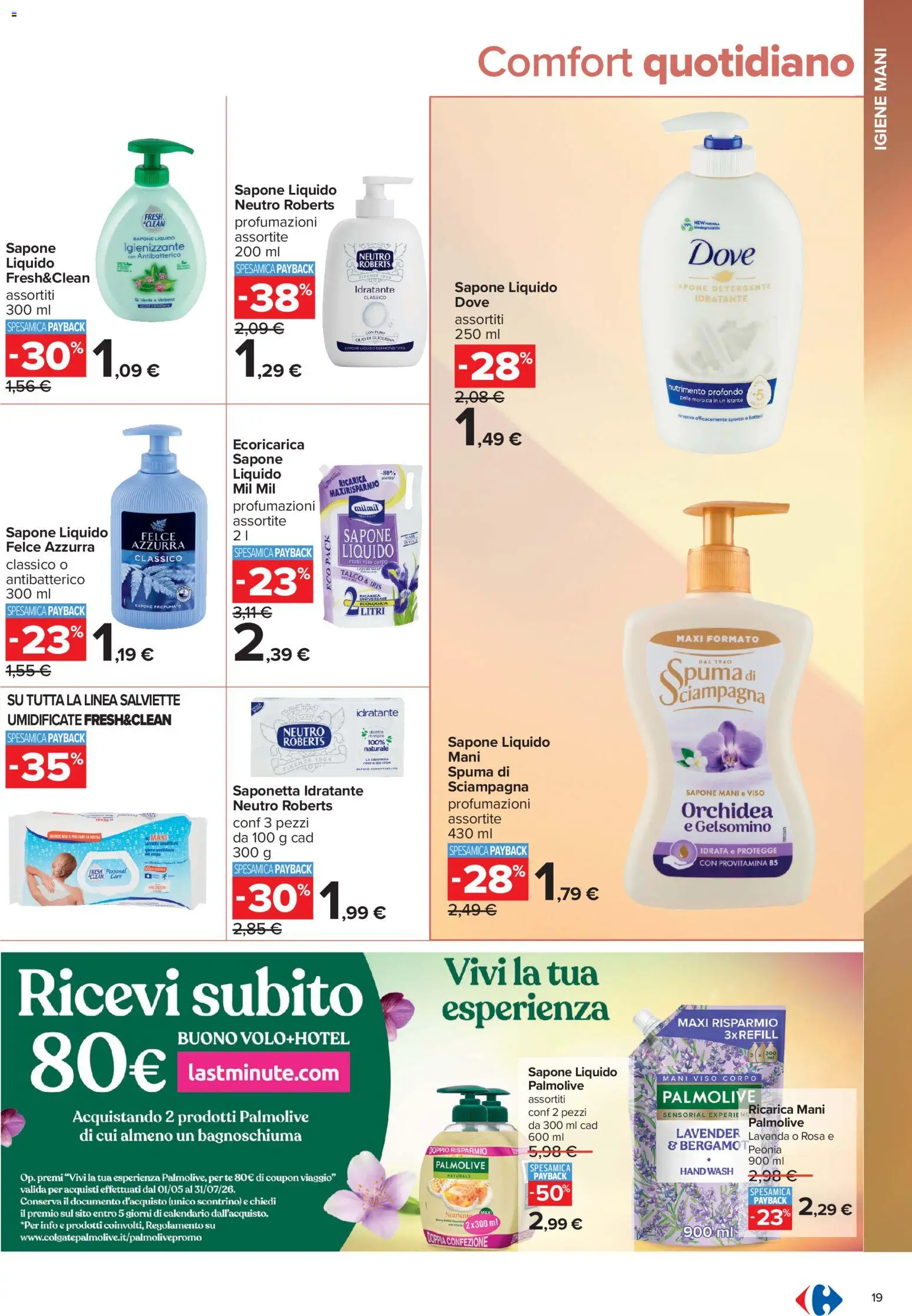 Volantino Carrefour del 10/07/2026 | Pagina: 19 | Prodotti: Bagnoschiuma, Talco, Saponetta, Orchidea