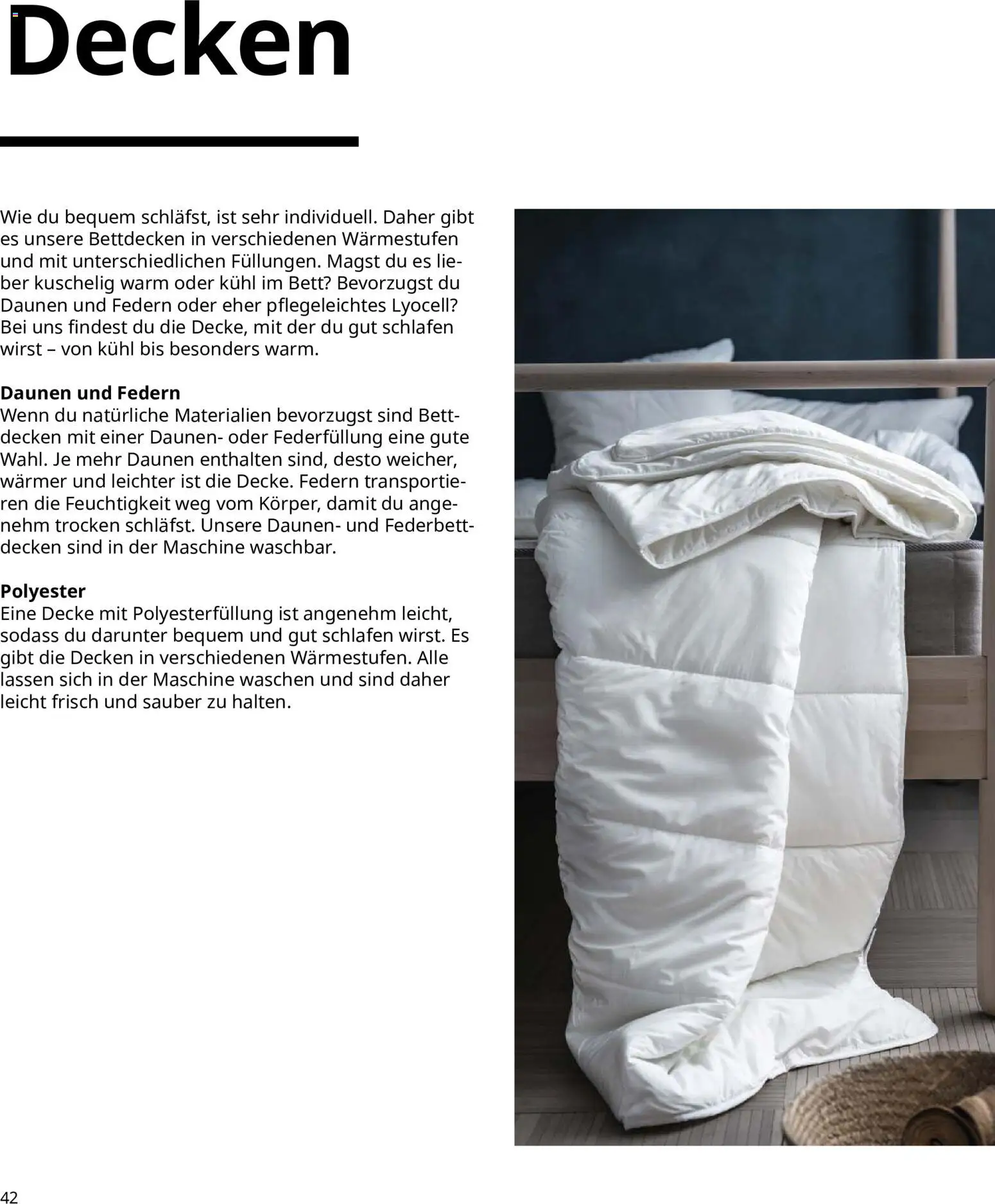 Ikea Prospekt Schlafkomfort – gültig ab 16.09.2026 | Seite: 42 | Produkte: Bett, Decke