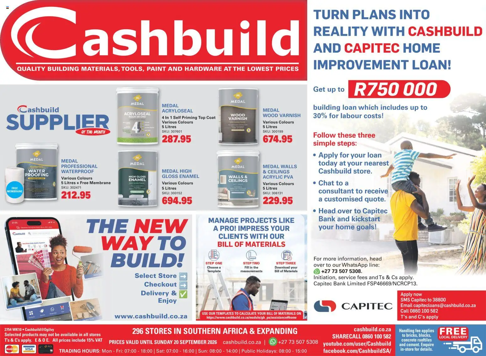 New Cashbuild catalogue – valid from 03/09/2026 | Page: 1 | Products: Coat, Paint, Wood varnish, Water