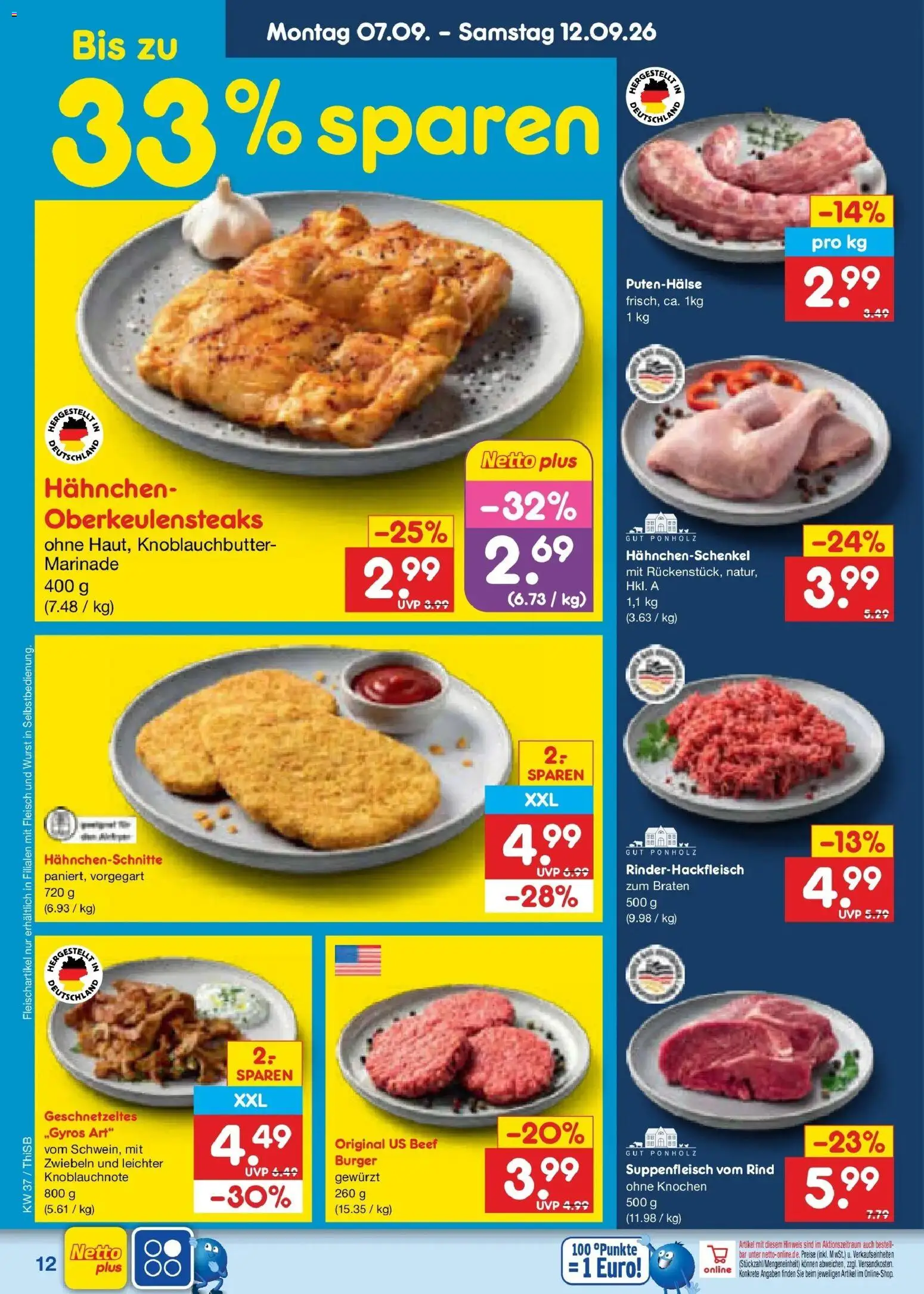 Netto Marken-Discount Prospekt Pirna – gültig ab 07.09.2026 | Seite: 18 | Produkte: Burger, Suppenfleisch, Wurst, Fleisch