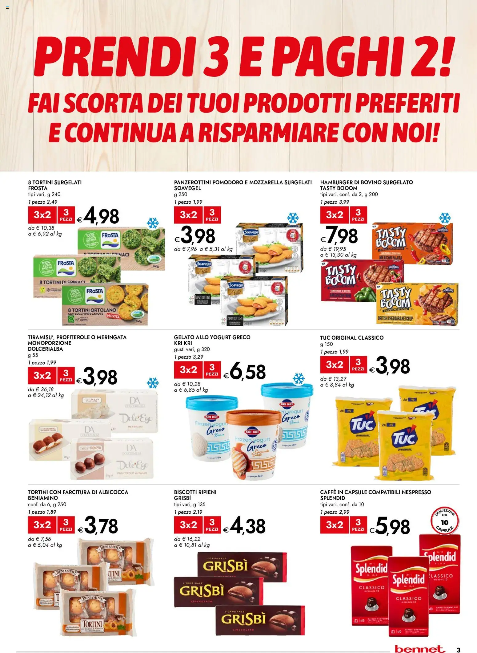 Volantino bennet del 28.05.2026 | Pagina: 3 | Prodotti: Yogurt greco, Yogurt, Zucchine, Cacao