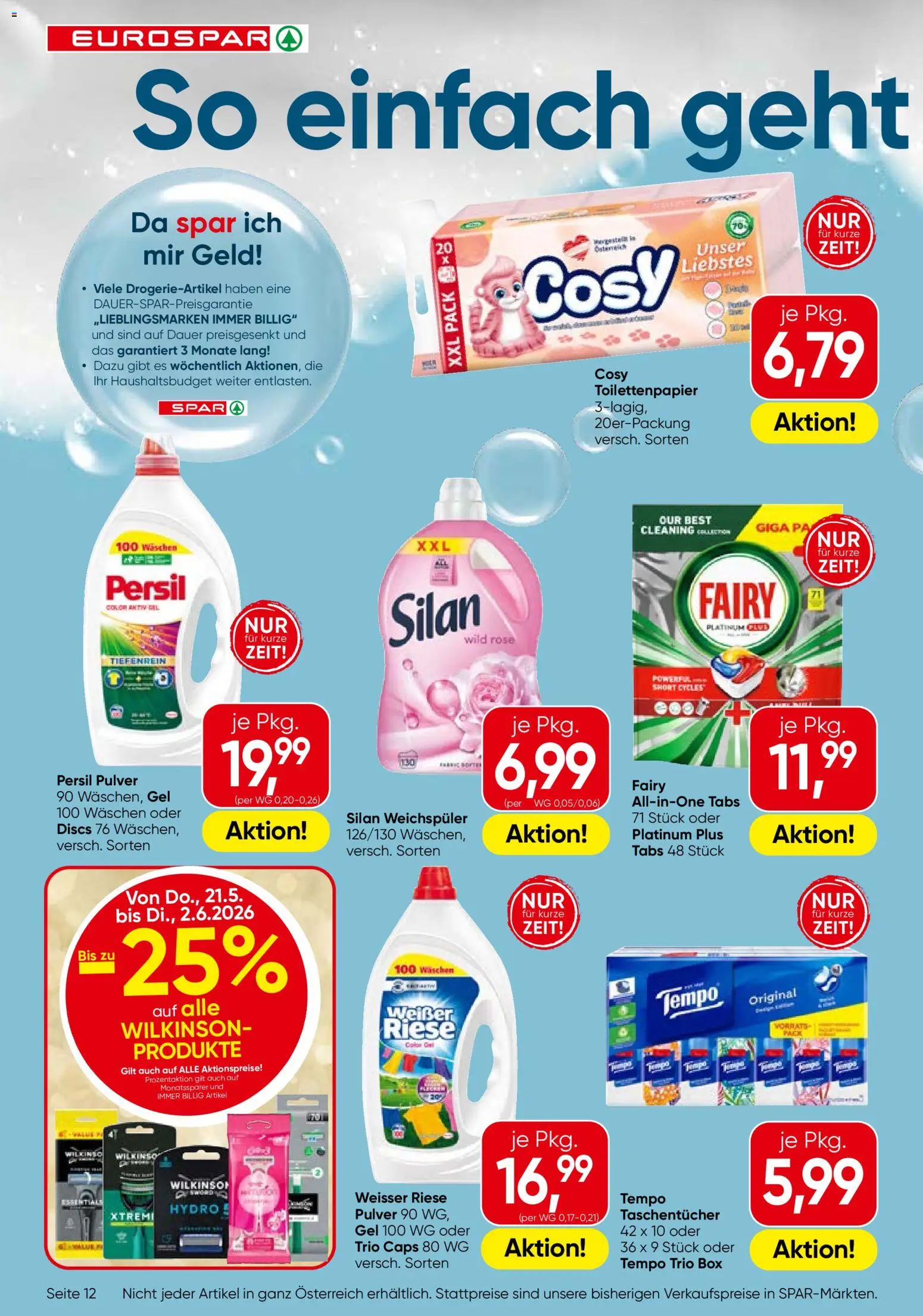 Eurospar Flugblatt gültig ab 21.05.2026 | Seite: 12 | Produkte: Box, Weichspüler