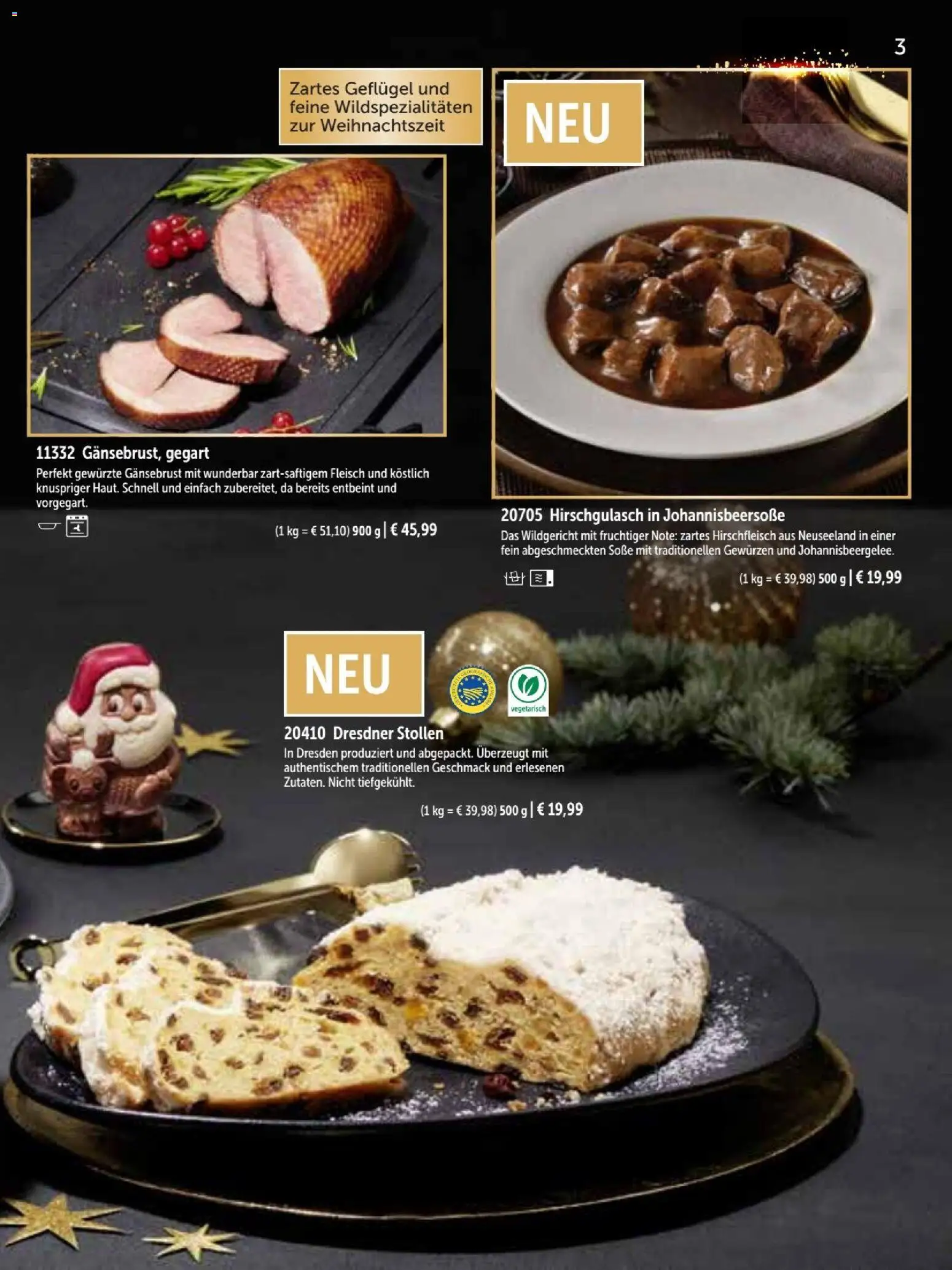 Bofrost Katalog Weihnachten 2026 – gültig ab 26.10.2026 | Seite: 3 | Produkte: Soße, Fleisch