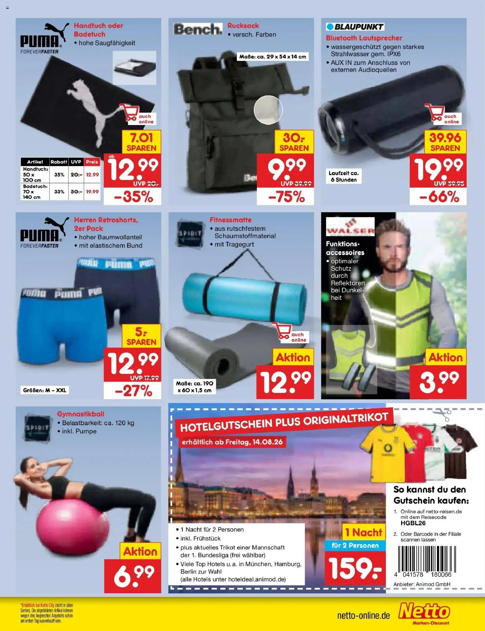 Netto Marken-Discount Prospekt Oldenburg – gültig ab 24.08.2026 | Seite: 43 | Produkte: Top, Lautsprecher, Rucksack