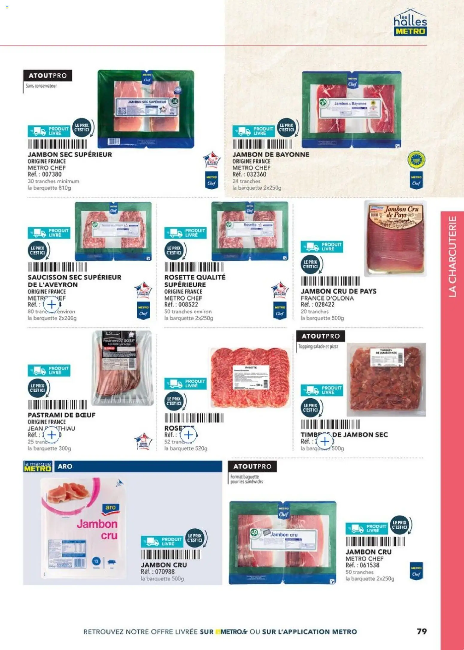 {H1} | Page: 79 | Produits: Salade, Jambon, Pizza, Thé