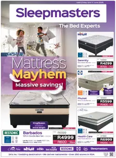 Sleepmasters specials catalogue – valid from 21.05.2026
