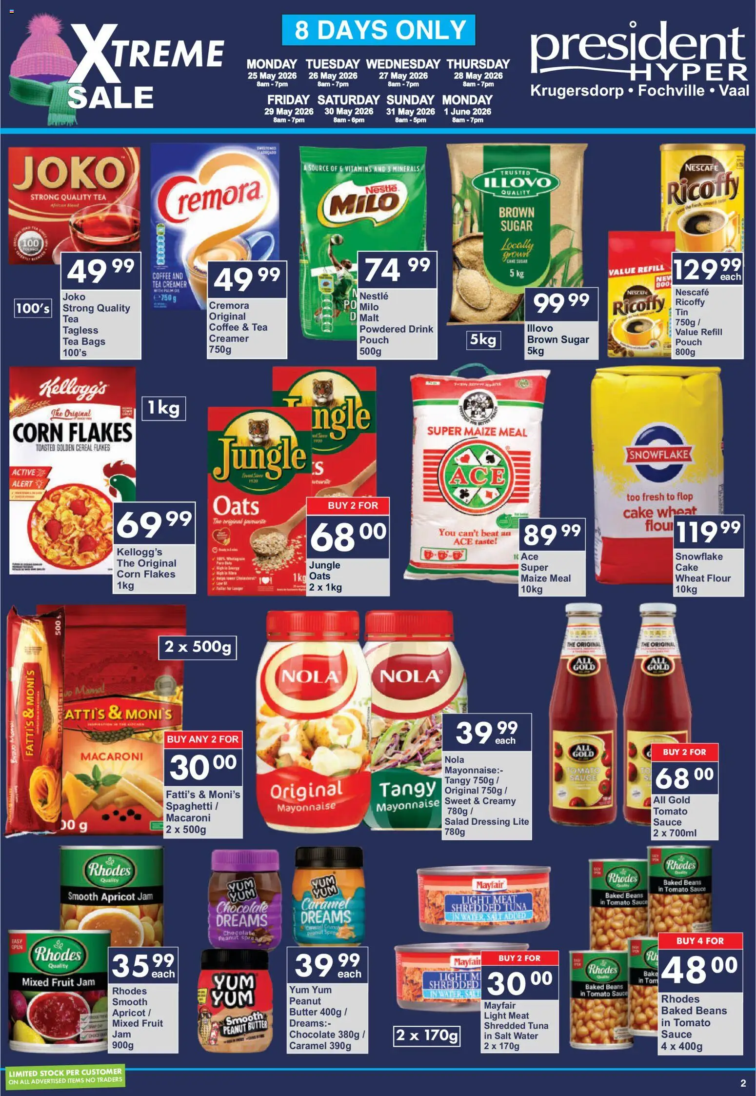 New President Hyper catalogue – valid from 25.05.2026 | Page: 2 | Products: Beans, Jam, Tea, Caramel