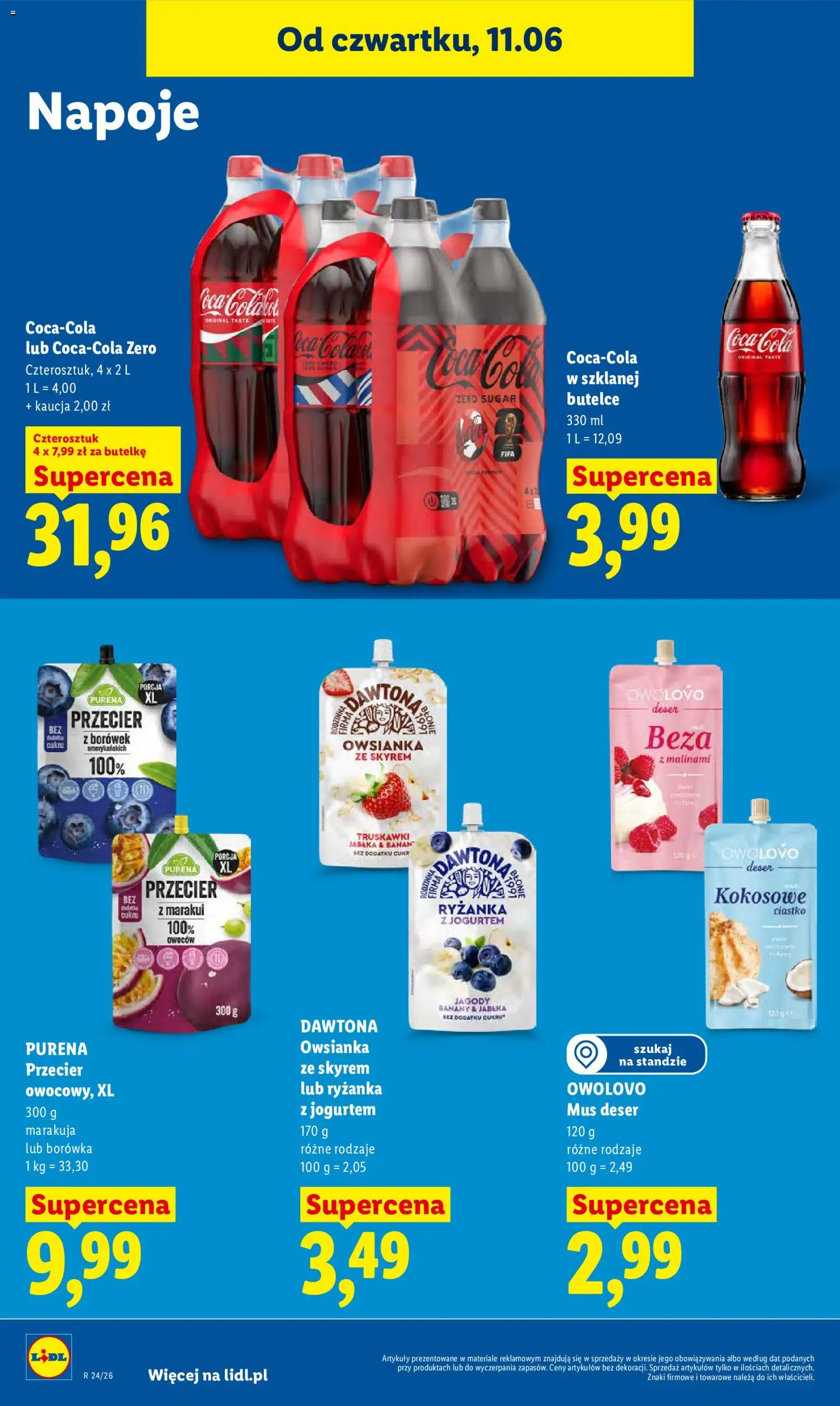 Lidl gazetka od 11.06.2026 | Strona: 74 | Produkty: Napoje, Coca cola, Por, Truskawki