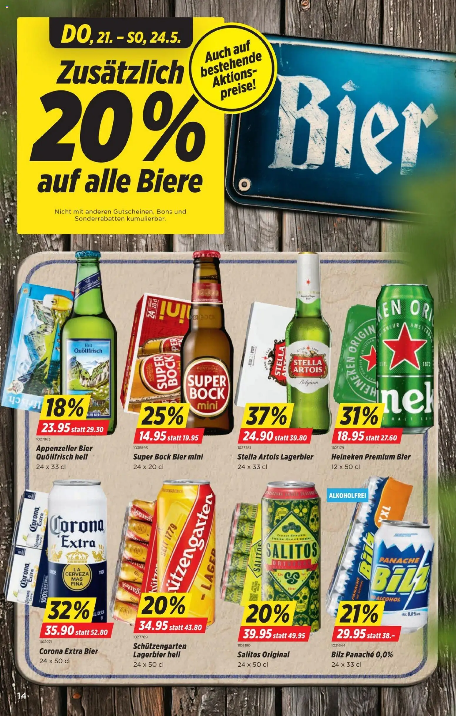Denner aktionen – gültig ab 21.05.2026 | Seite: 14 | Produkte: Bier