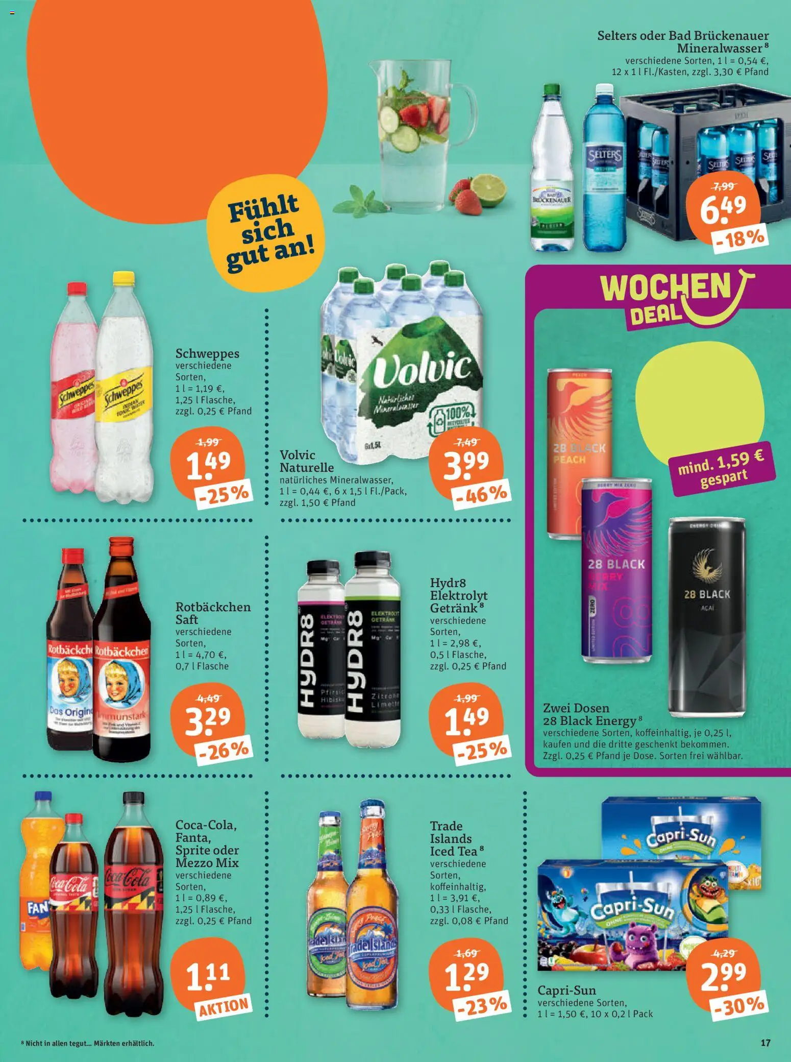 Tegut Prospekt – gültig ab 19.06.2026 | Seite: 19 | Produkte: Cola, Schweppes, Mineralwasser, Saft