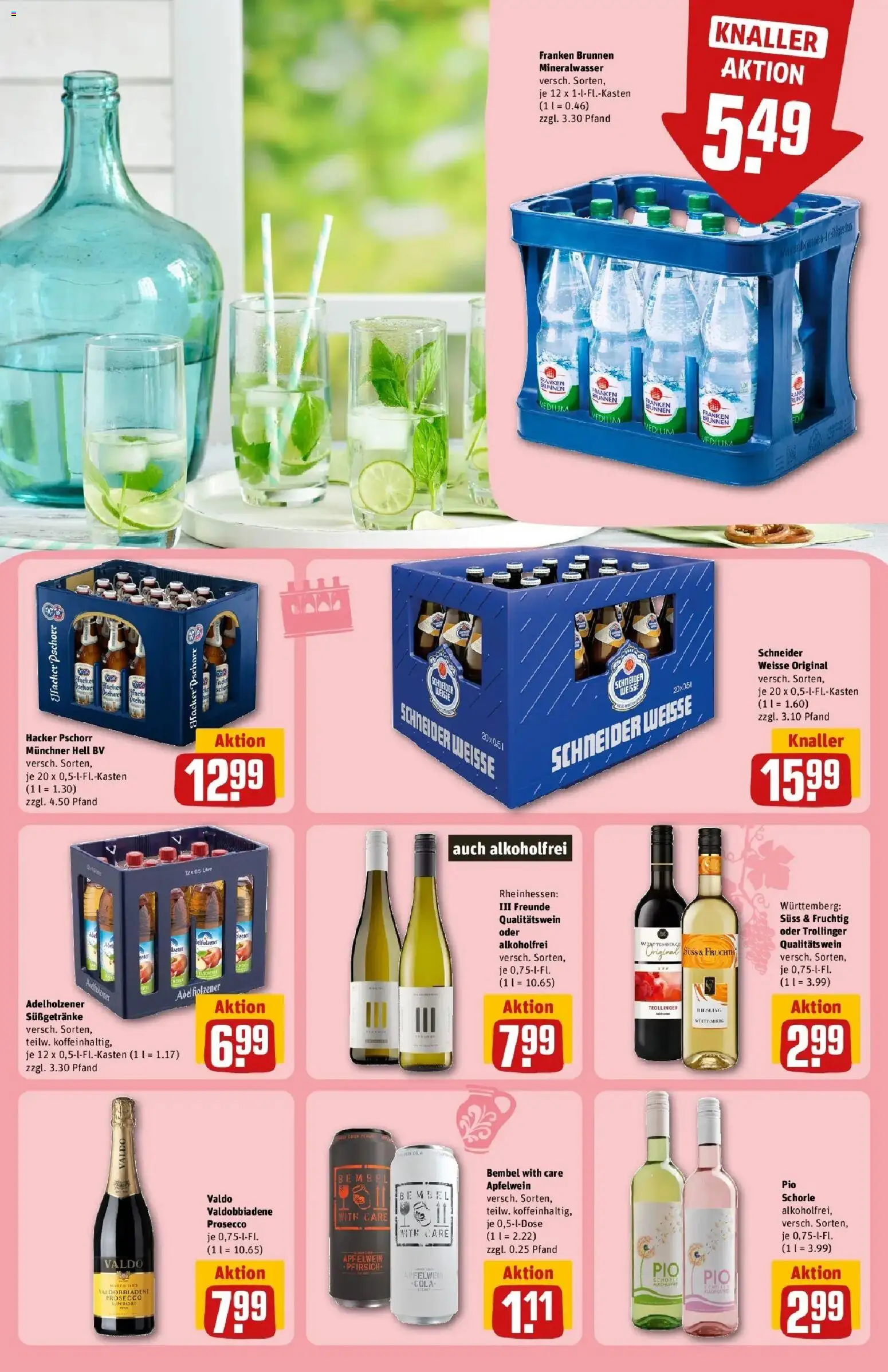 Rewe Prospekt München – gültig ab 13.07.2026 | Seite: 19 | Produkte: Cola, Adelholzener, Mineralwasser, Wein