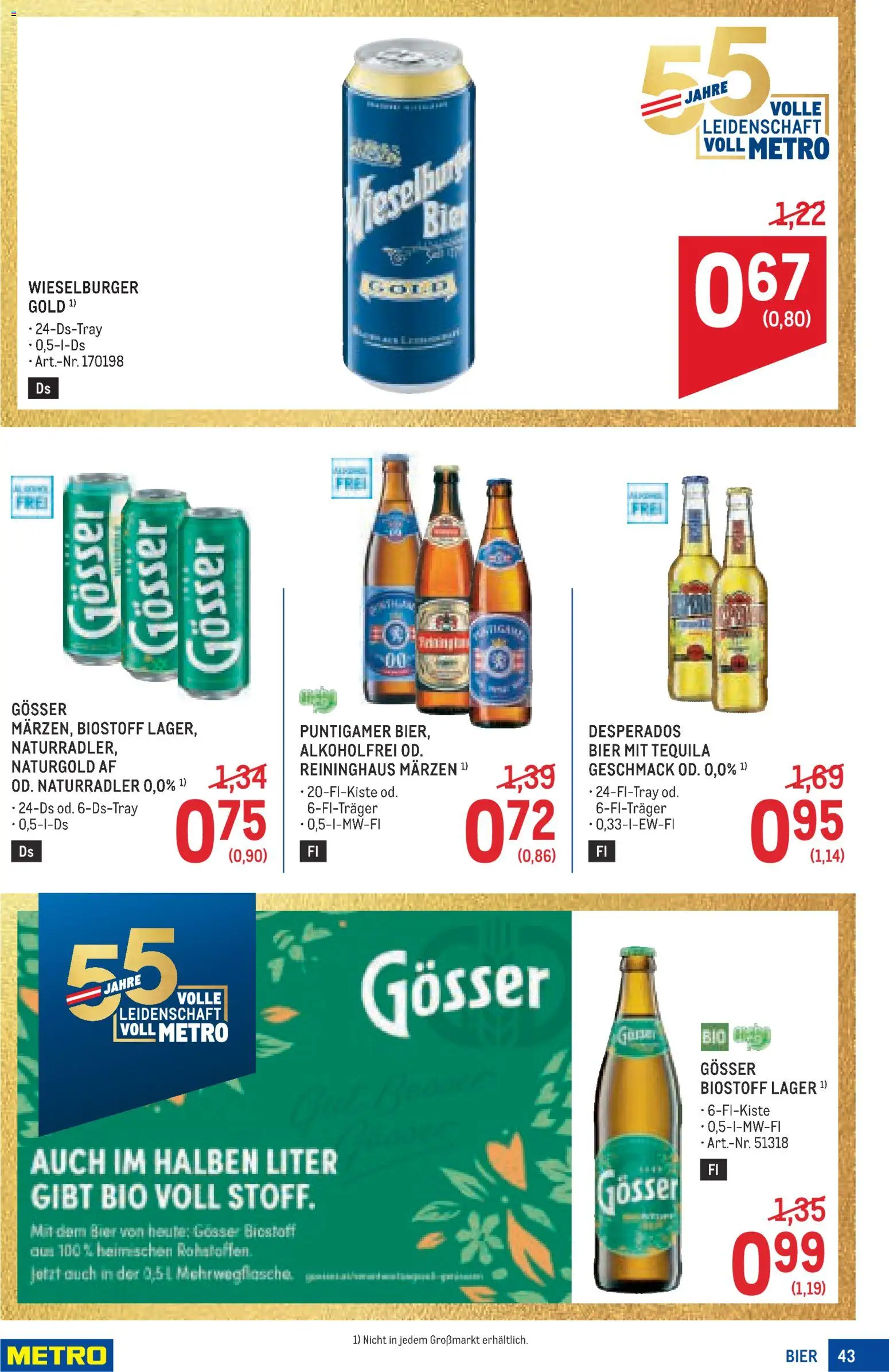 Metro angebote Profi gültig ab 25.06.2026 | Seite: 43 | Produkte: Bier