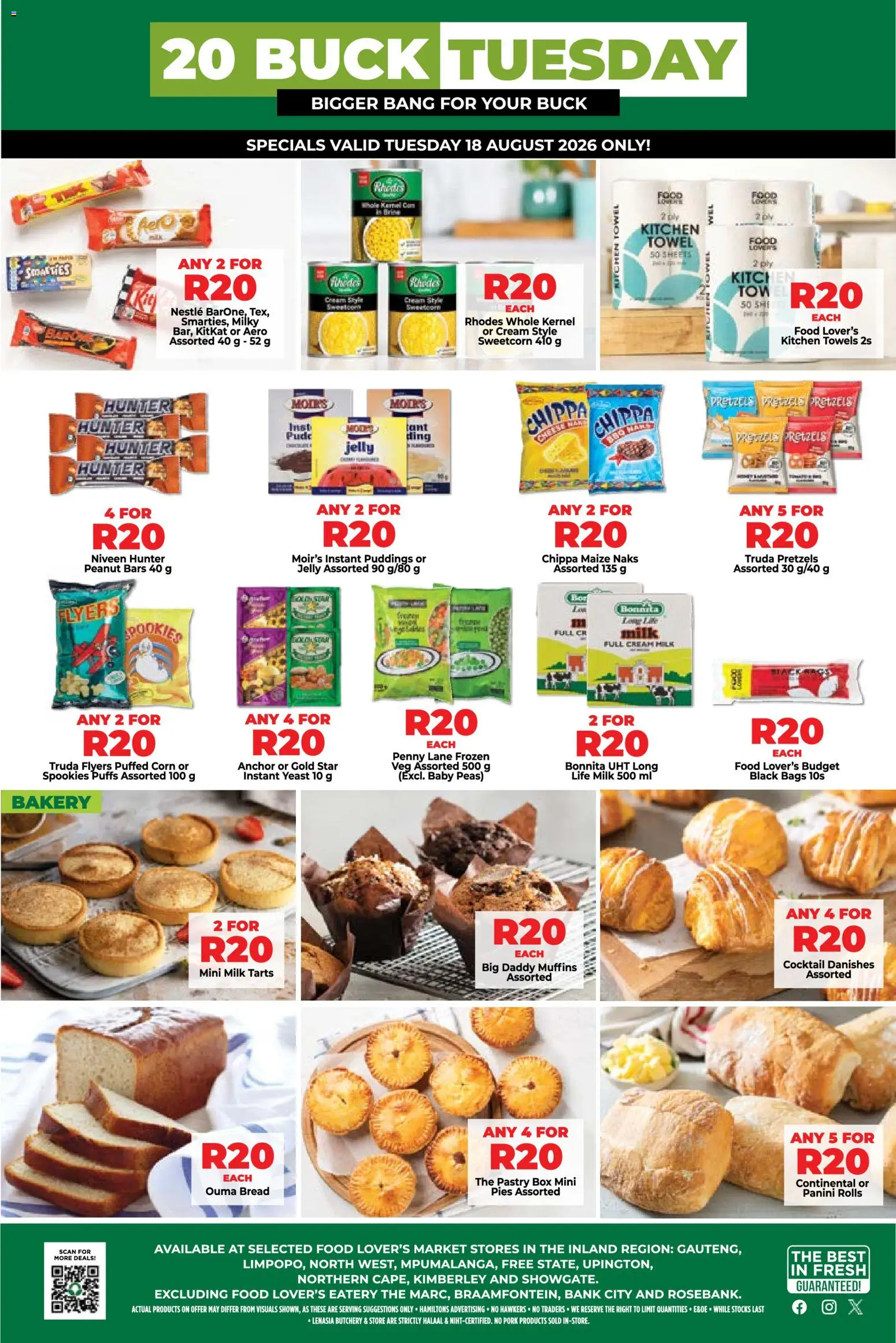 New Food Lover's Market catalogue – valid from 18/08/2026 | Page: 2 | Products: Towels, Black bags, Towel, Milk