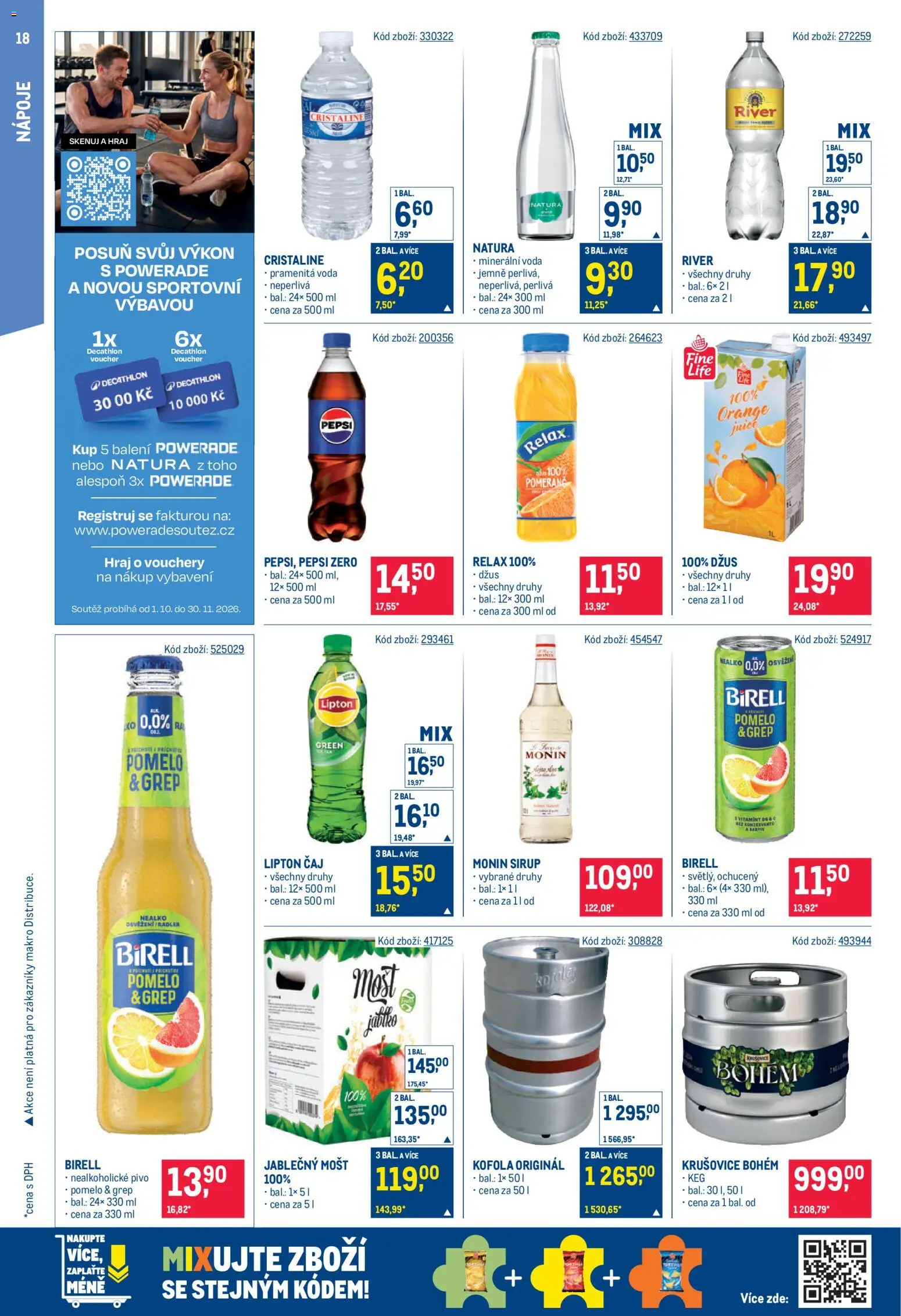 Makro leták - Gastronomie od 21.10.2026 | Strana: 18 | Produkty: Čaj, Monin sirup, Sirup, Krušovice