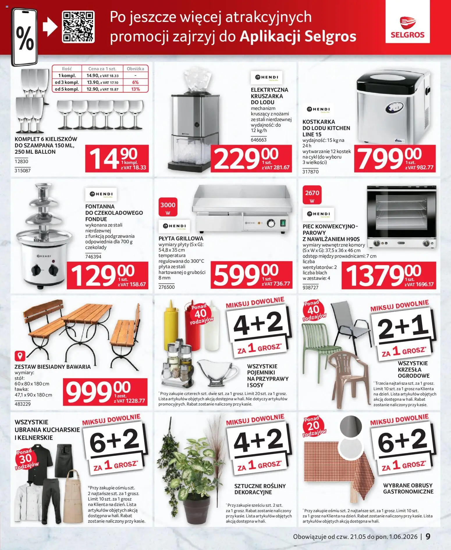 Selgros cash&carry gazetka - Oferta dla gastronomii od 21.05.2026 | Strona: 9 | Produkty: Czekolady, Plyty, Stół, Rosliny
